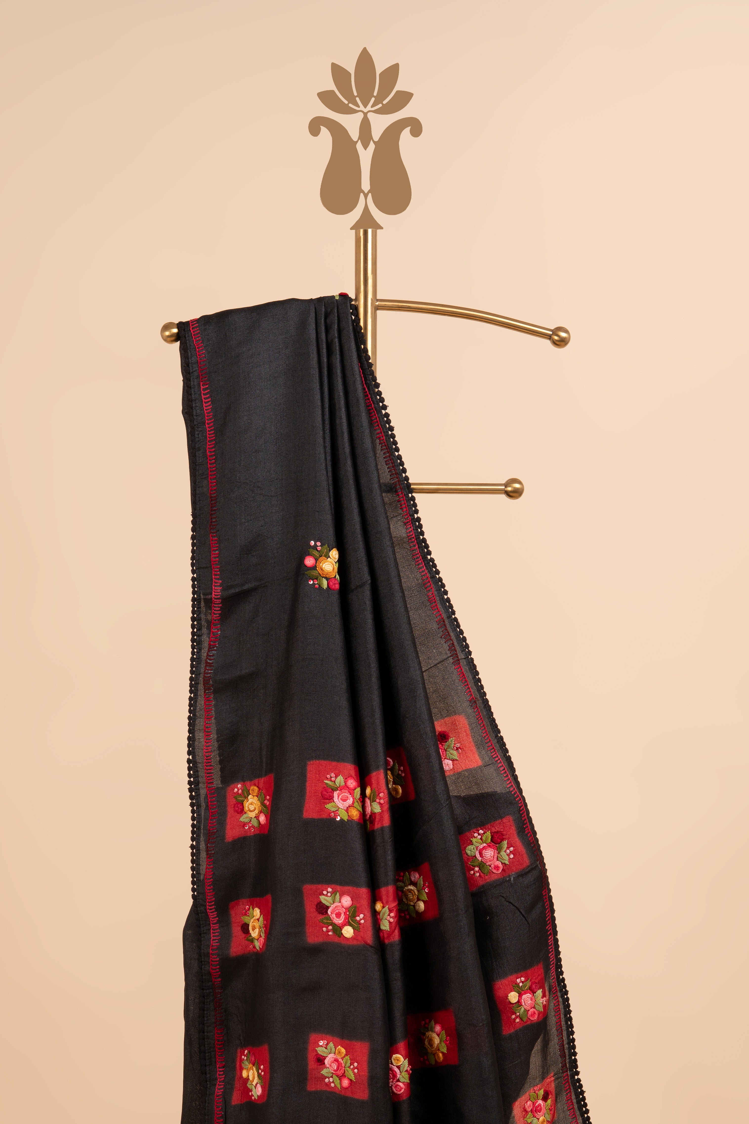 Black Handcrafted Luxury Saree