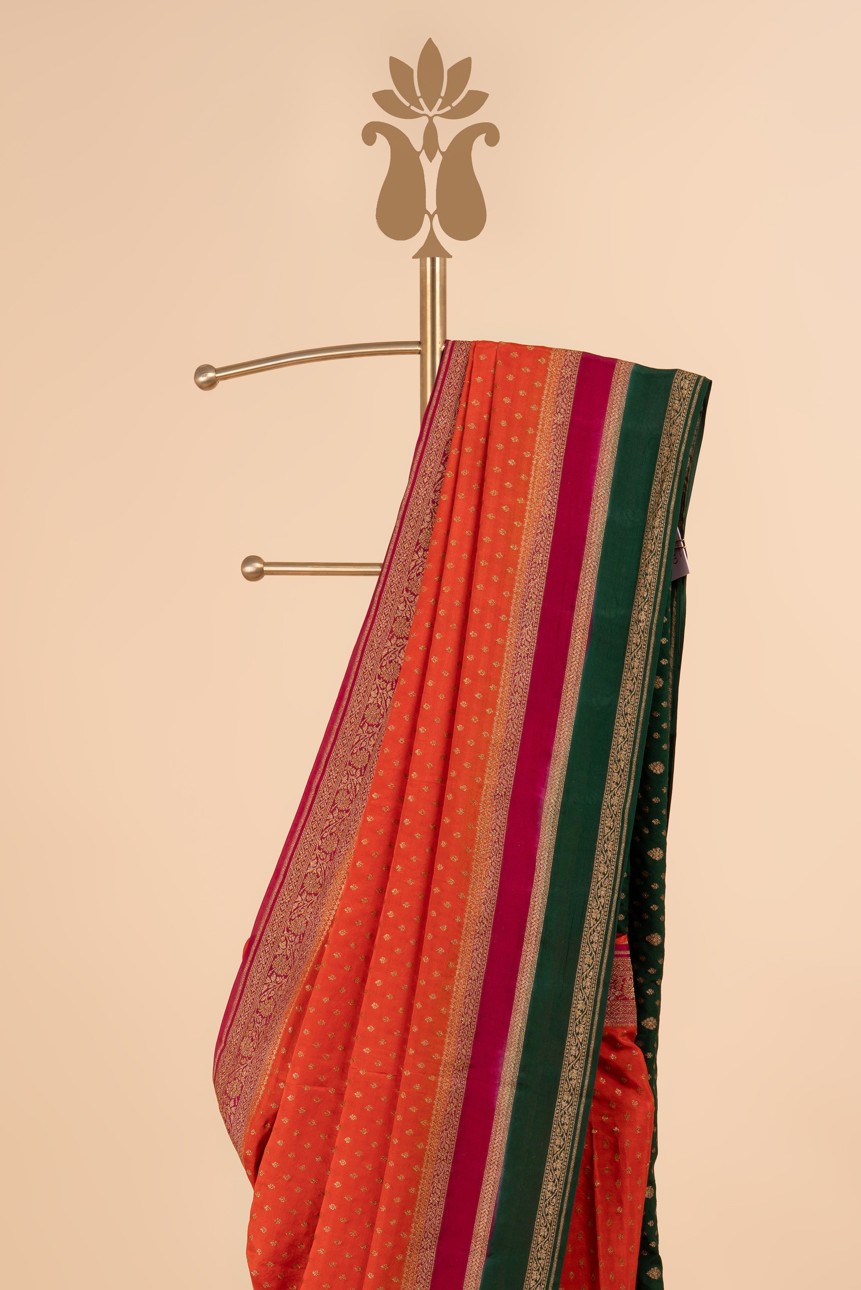 Contrast Border Banarasi Crepe Saree