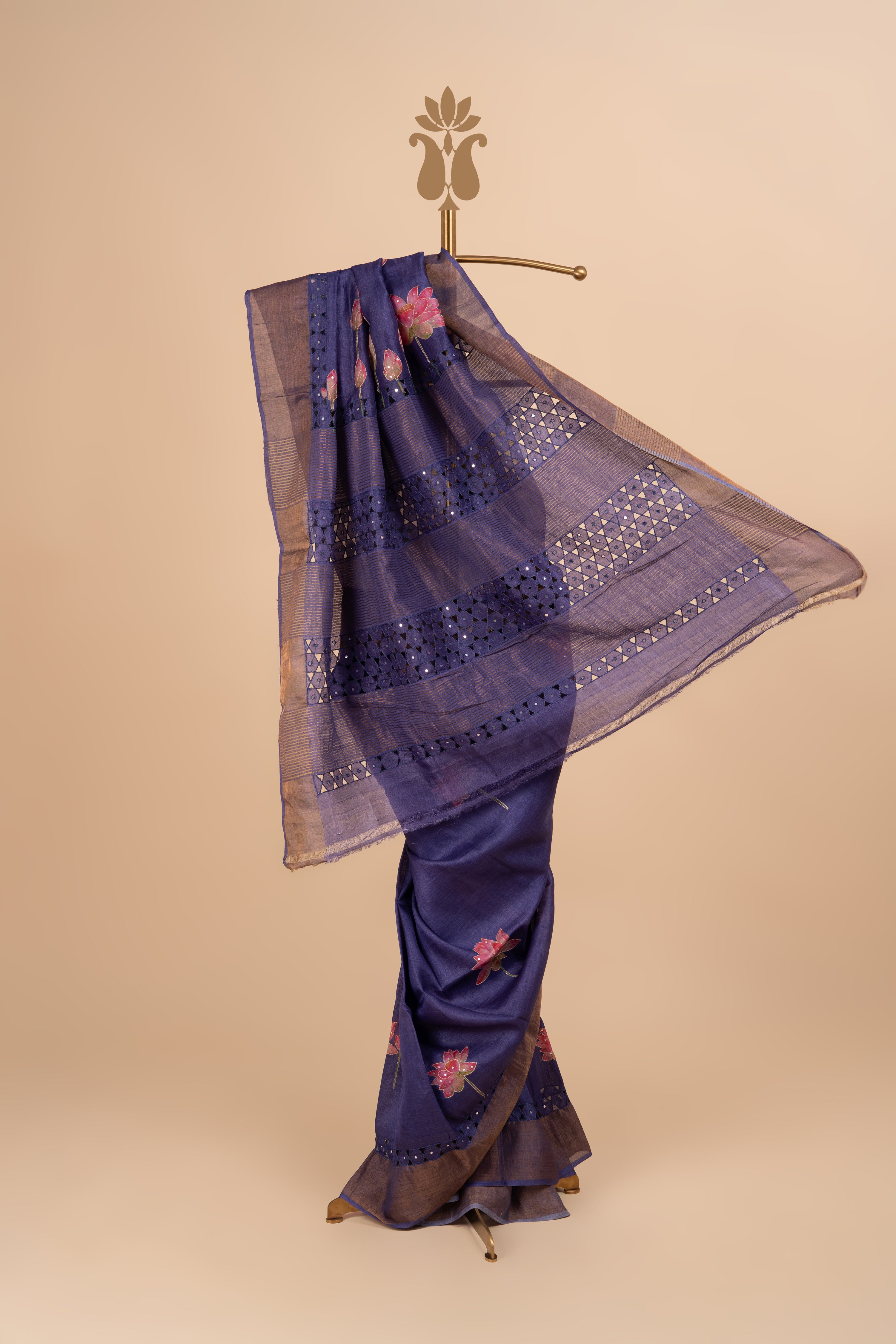 Elegant Purple Digital Print Saree