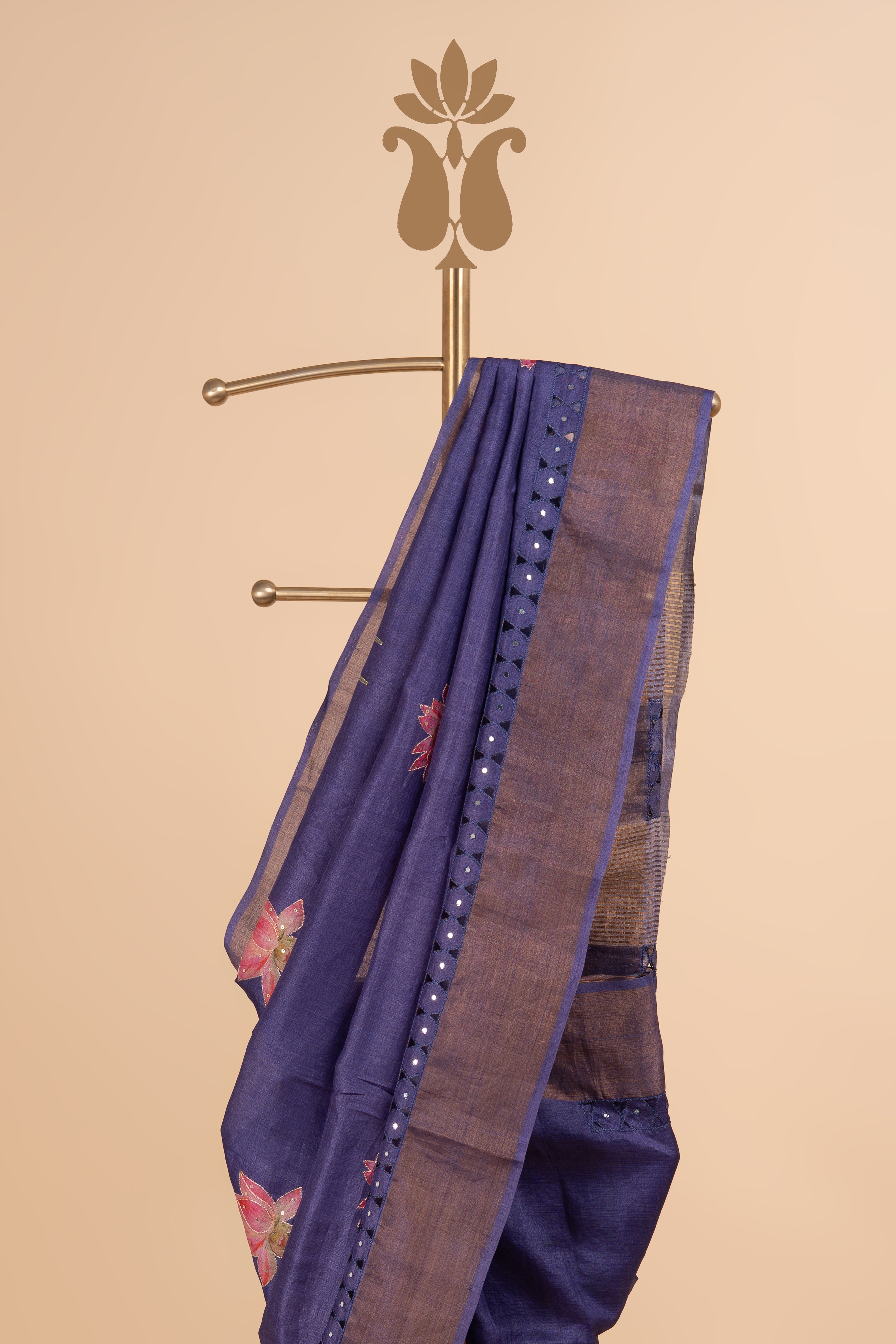 Elegant Purple Digital Print Saree