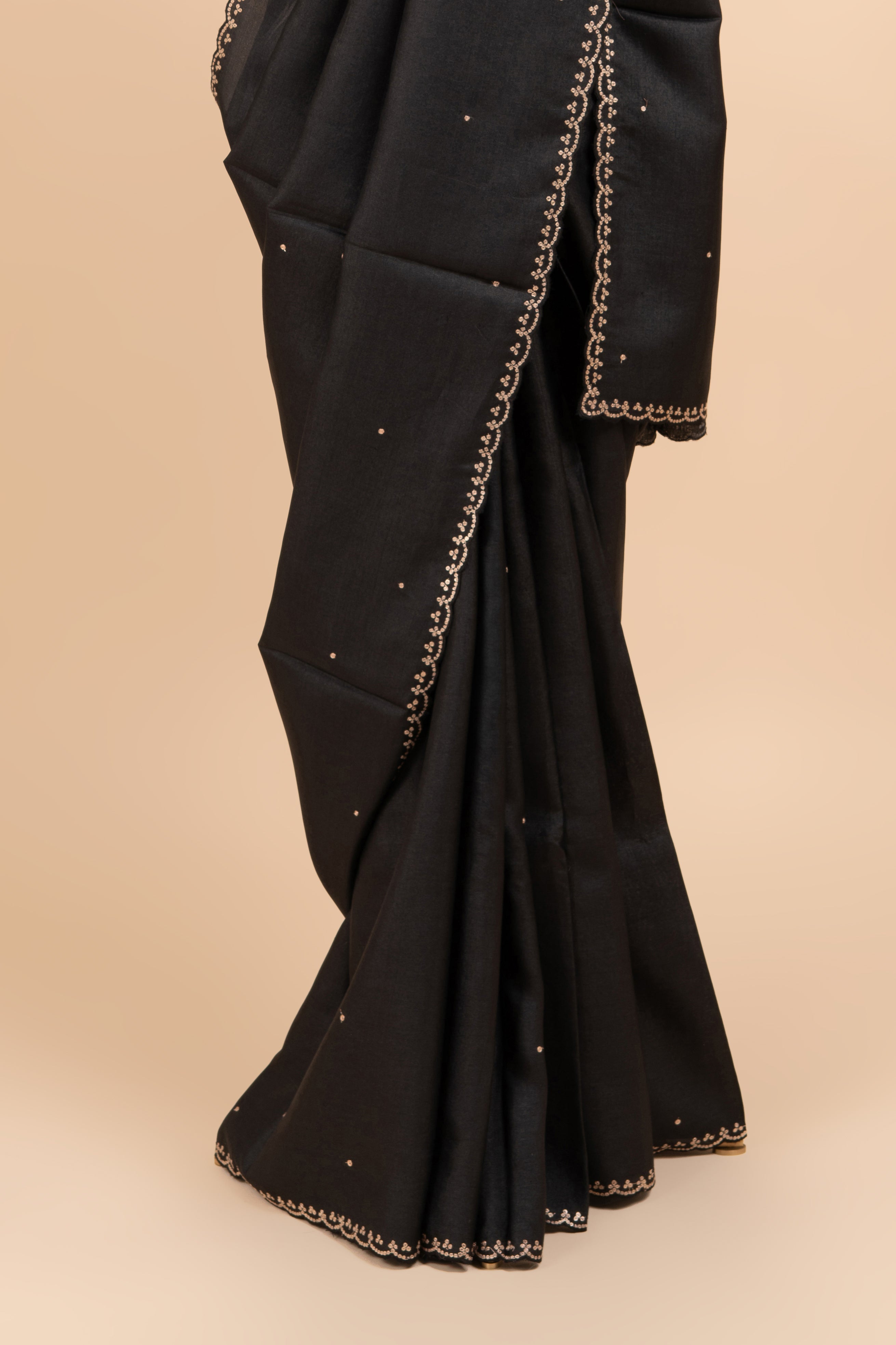 Minimal & Classy Tussar Elegance In Black