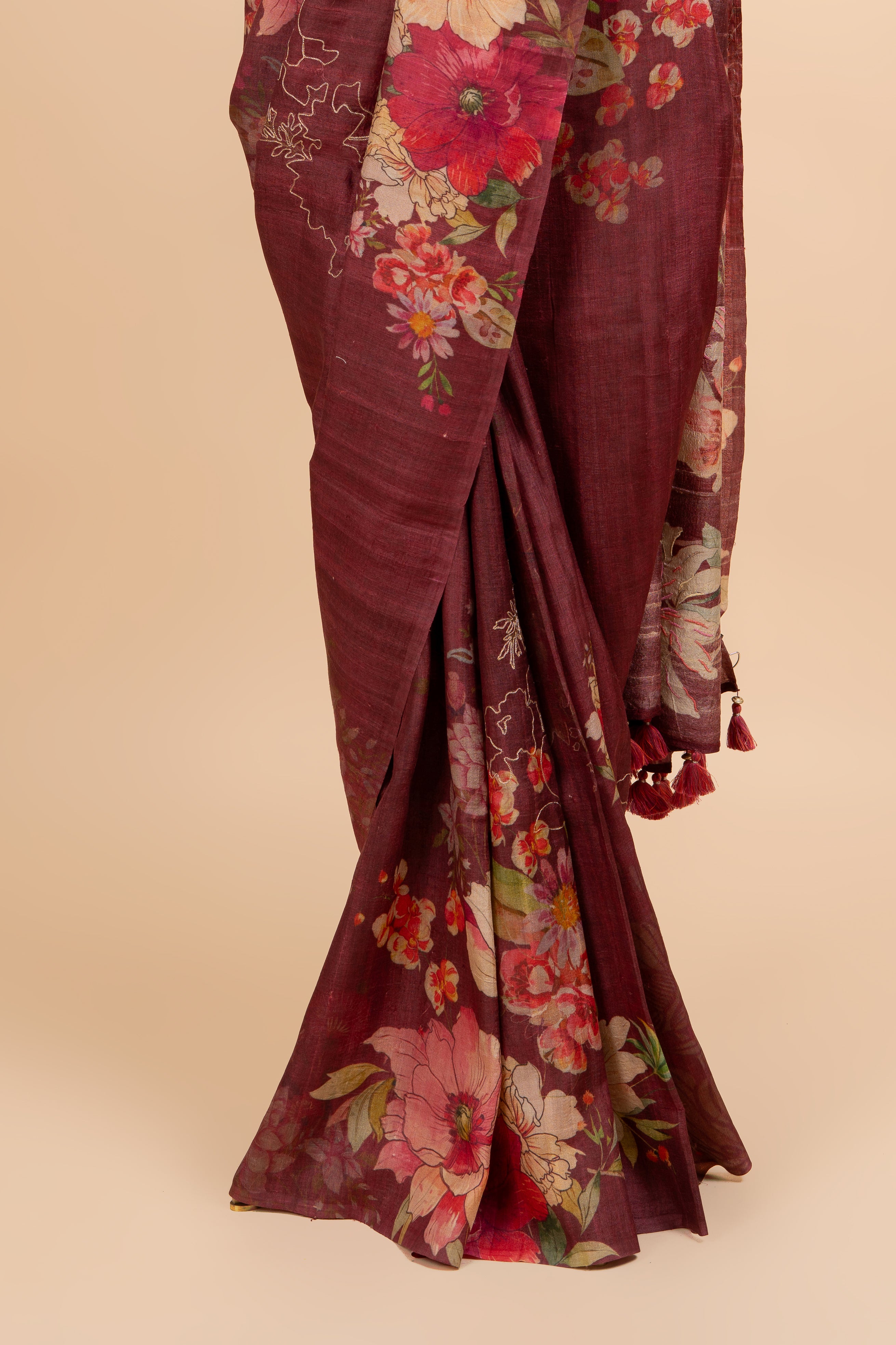 Modern Arri Work Tussar Silk Saree