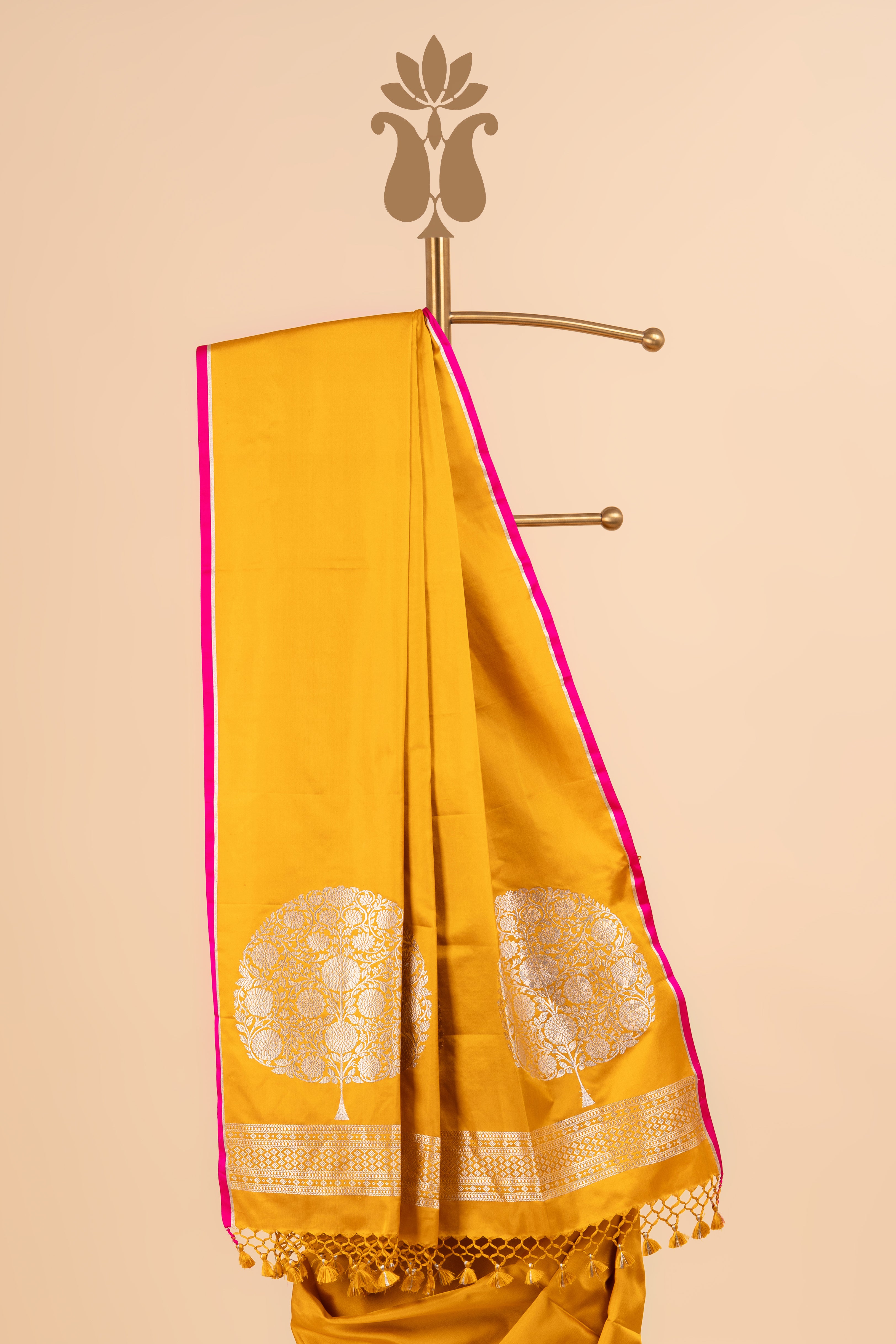 Mustard Grandeur Mushroo Silk Saree