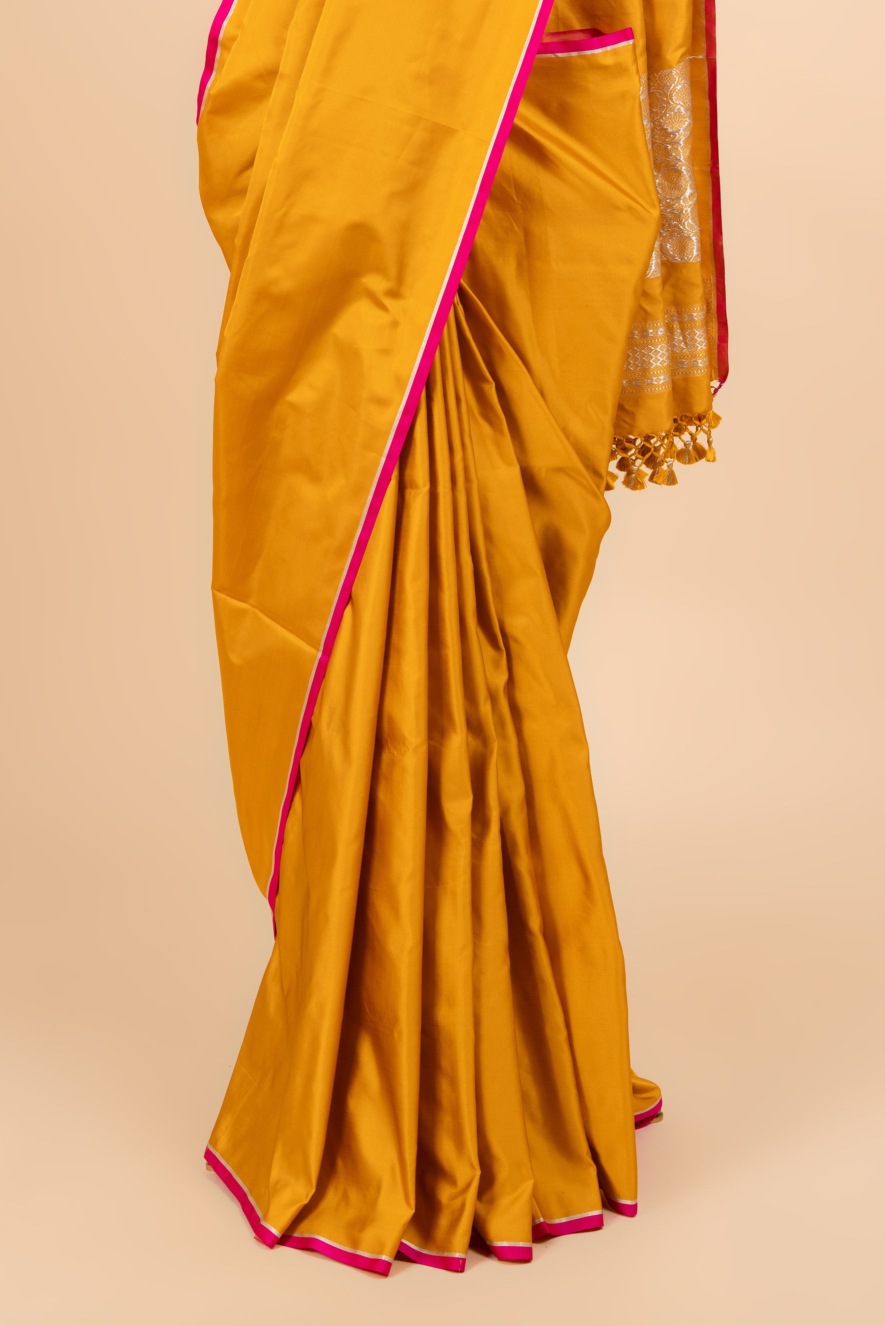 Mustard Grandeur Mushroo Silk Saree