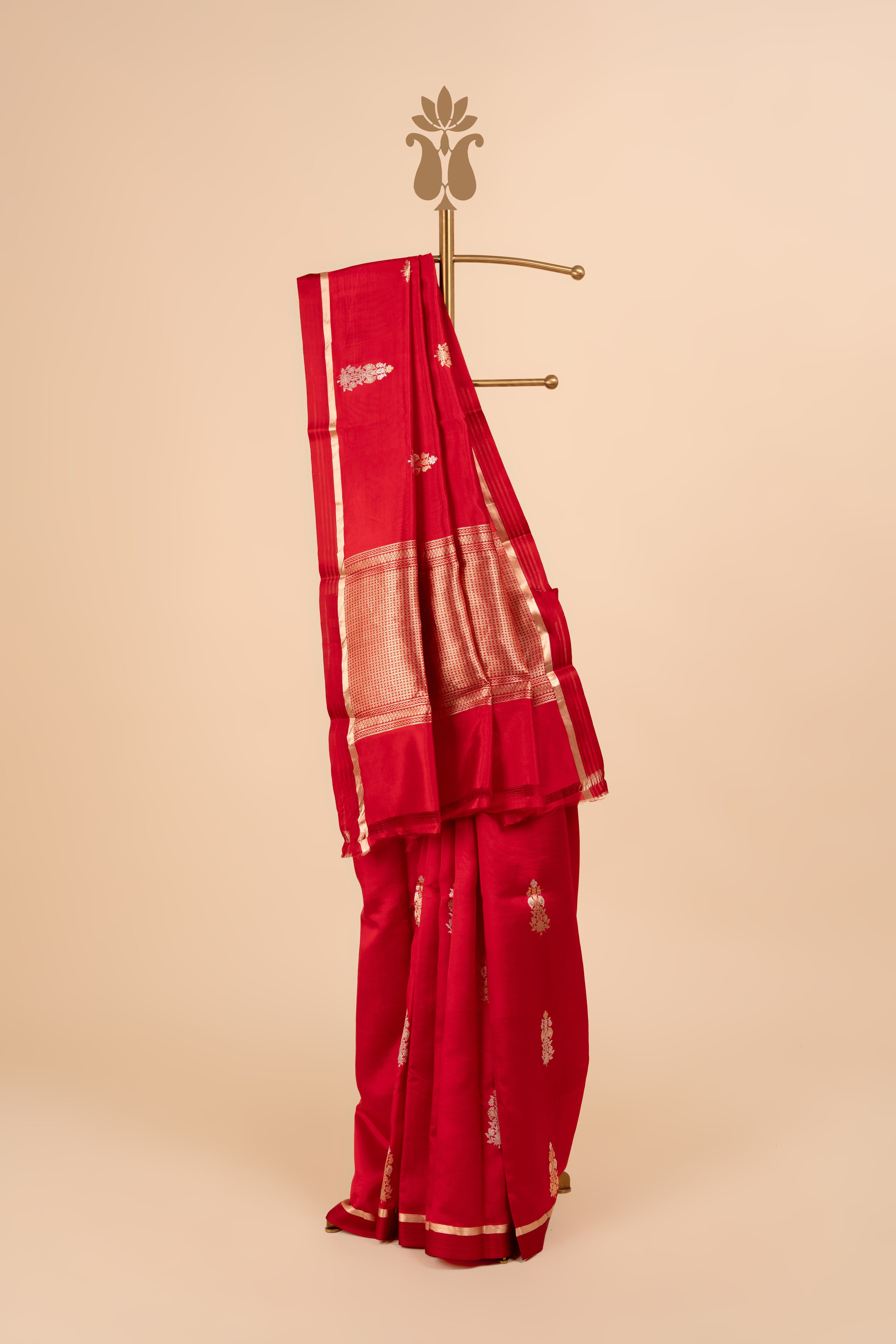 Red Minimal Banarasi Charm Saree