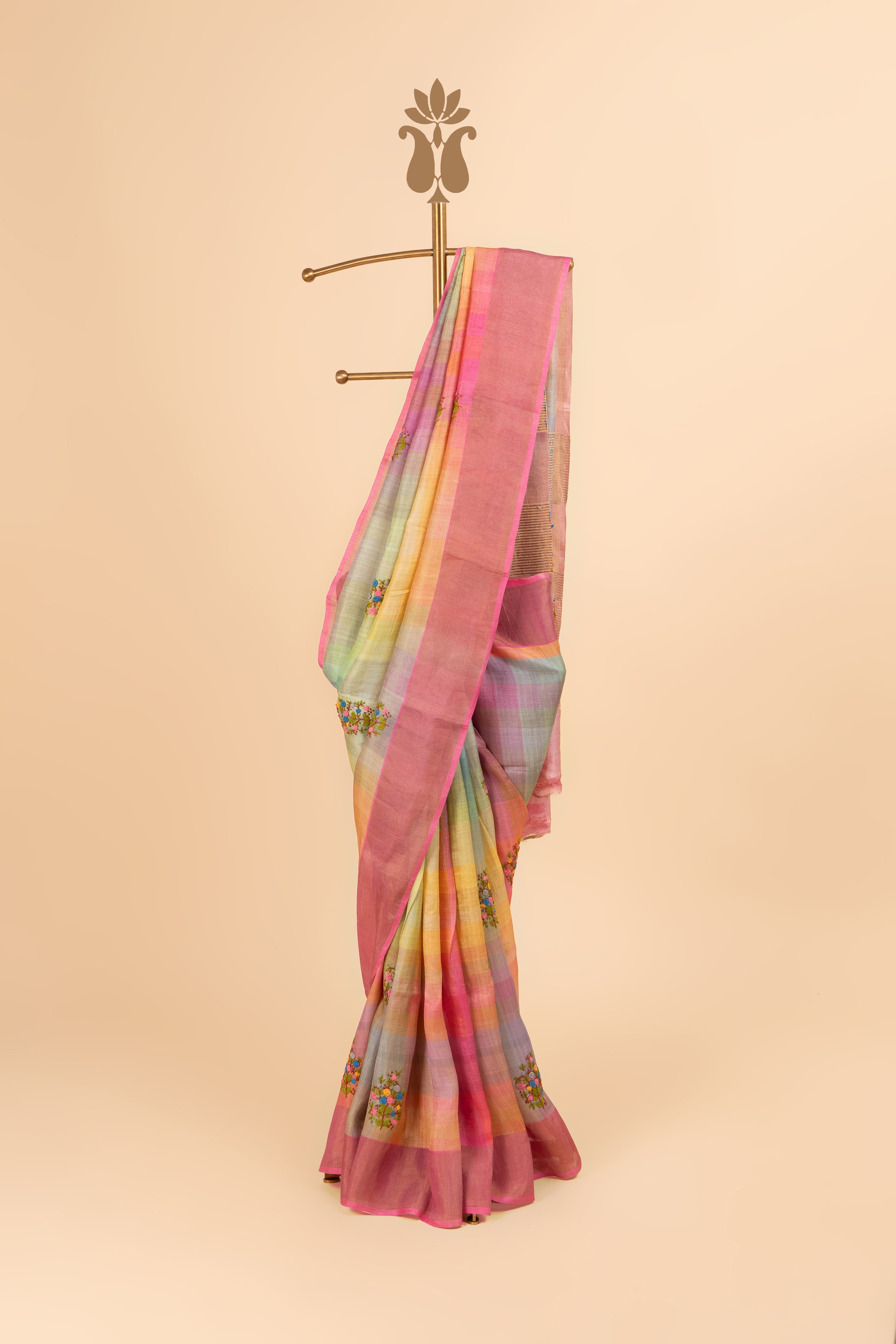 Subtle Festive Radiance Pastel Multicolor Saree