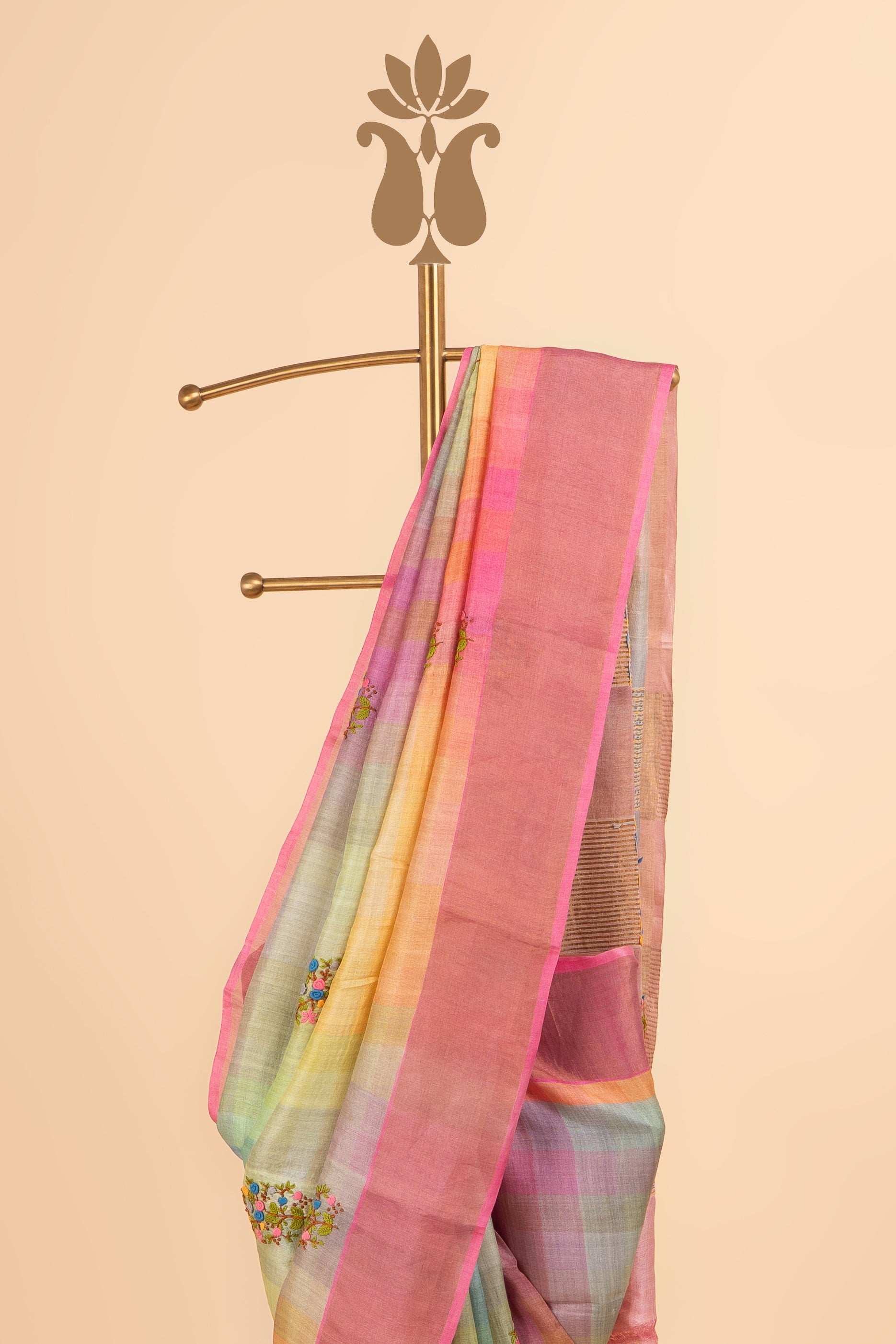 Subtle Festive Radiance Pastel Multicolor Saree