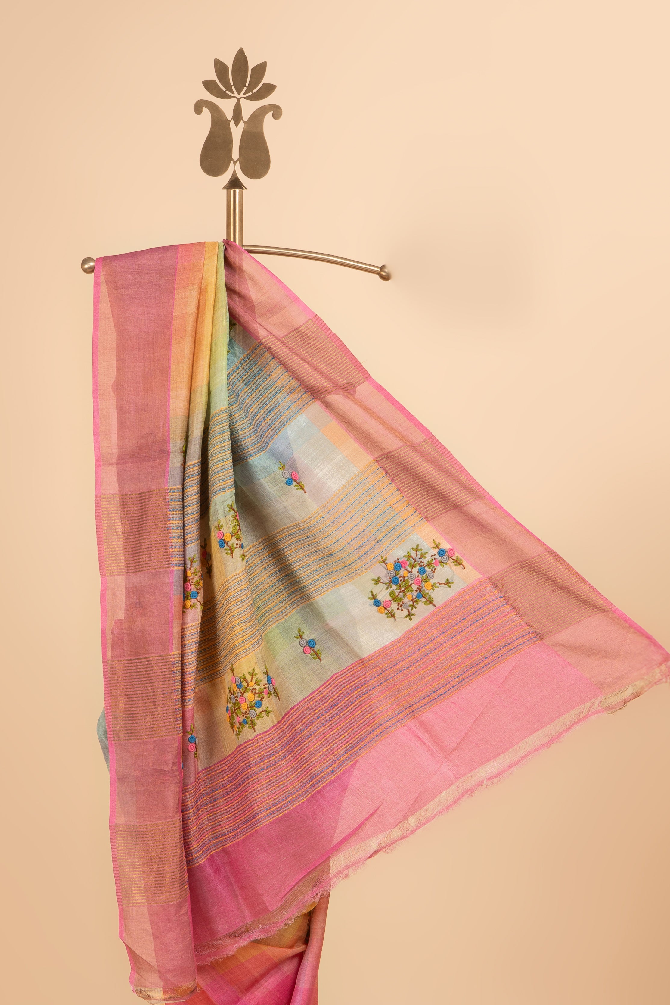 Subtle Festive Radiance Pastel Multicolor Saree