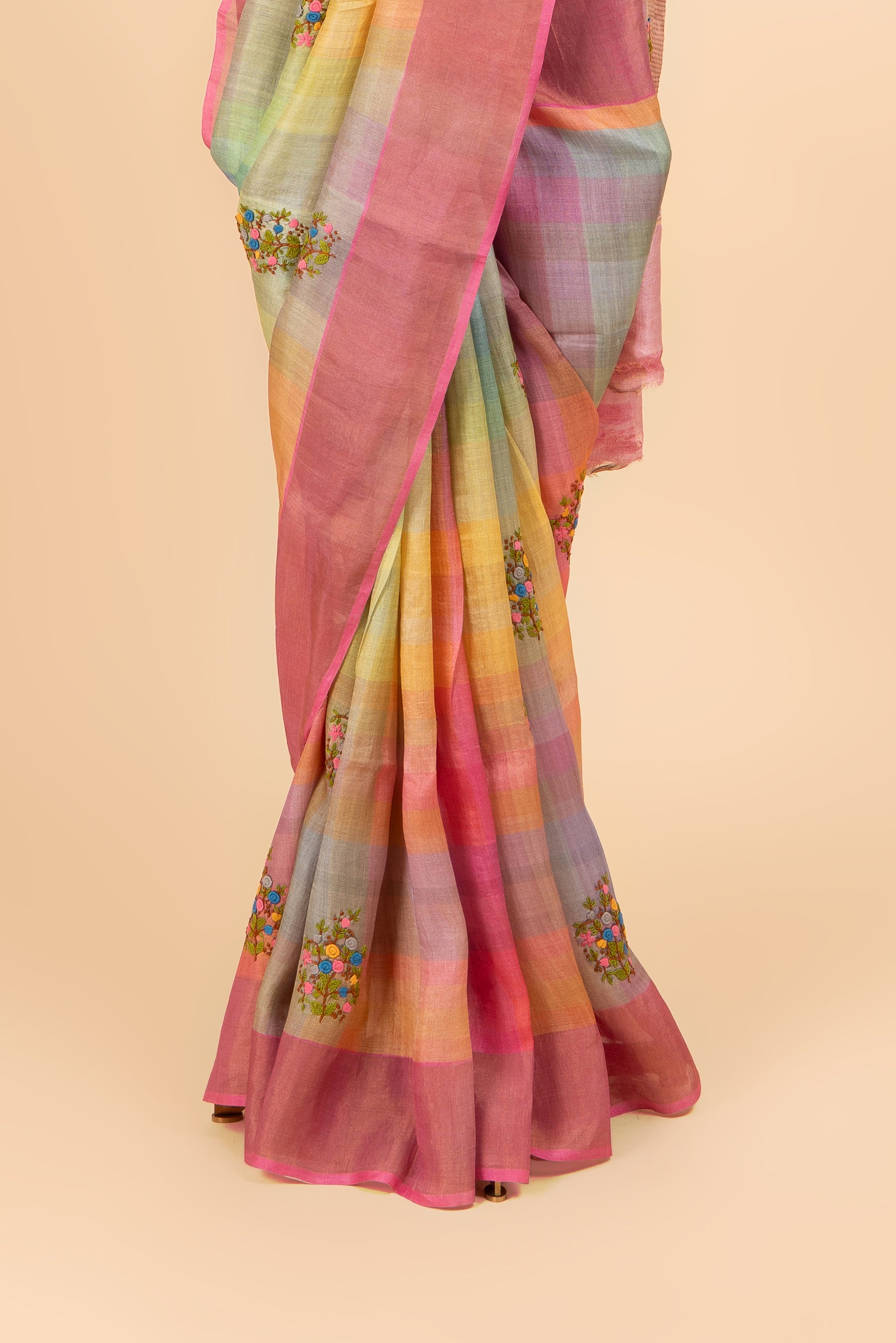 Subtle Festive Radiance Pastel Multicolor Saree