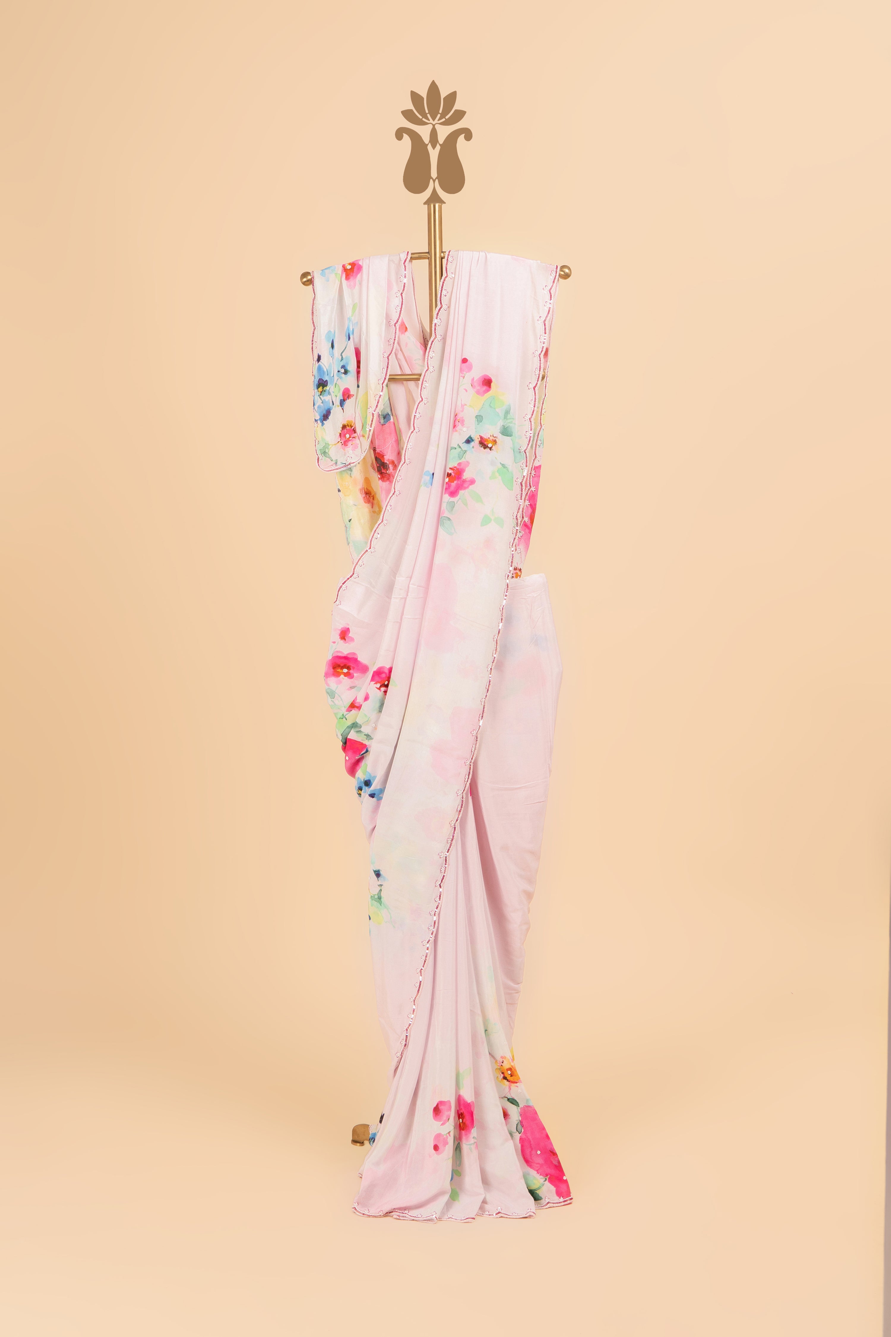Chic Celebration Wear Baby Pink Saree