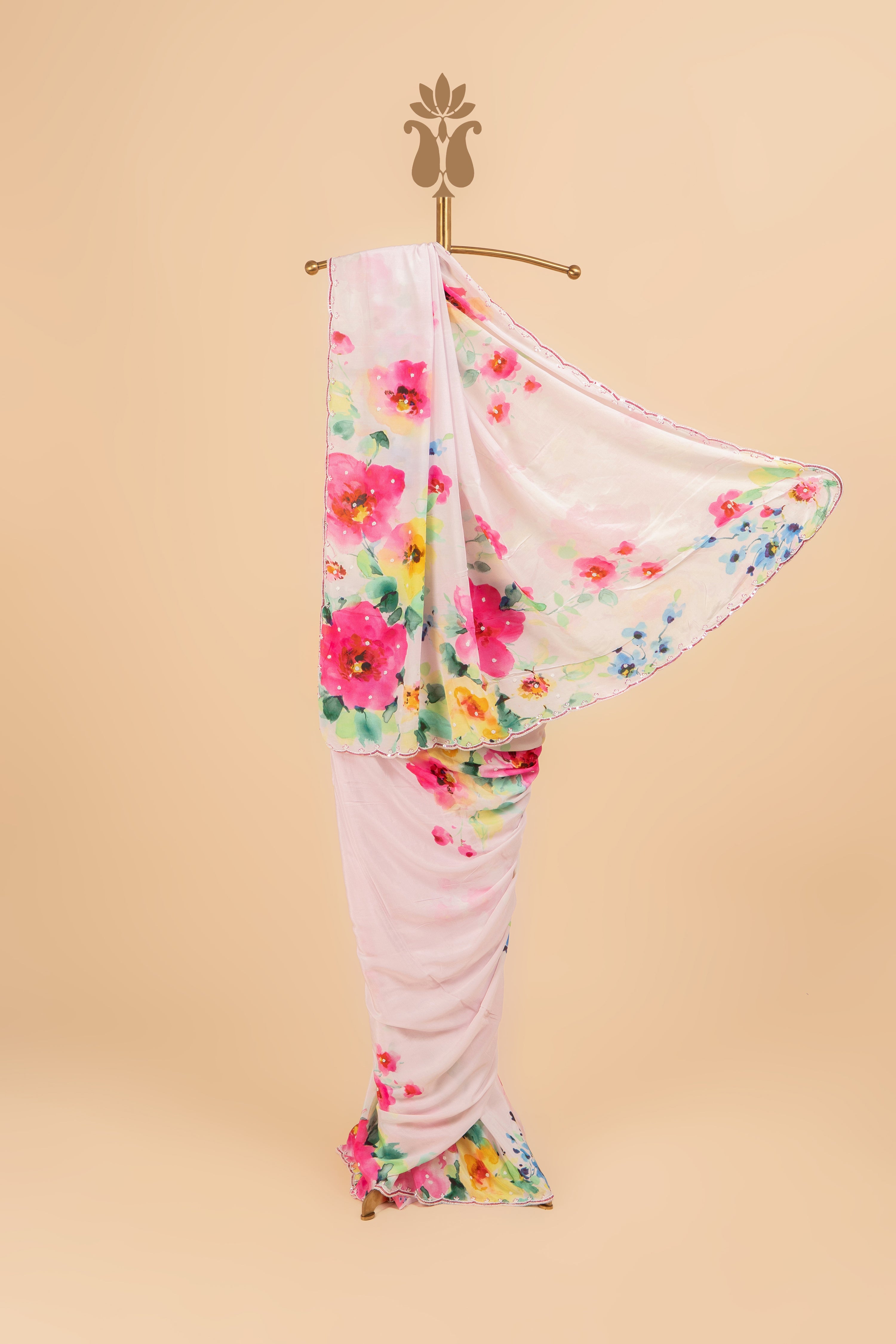 Chic Celebration Wear Baby Pink Saree
