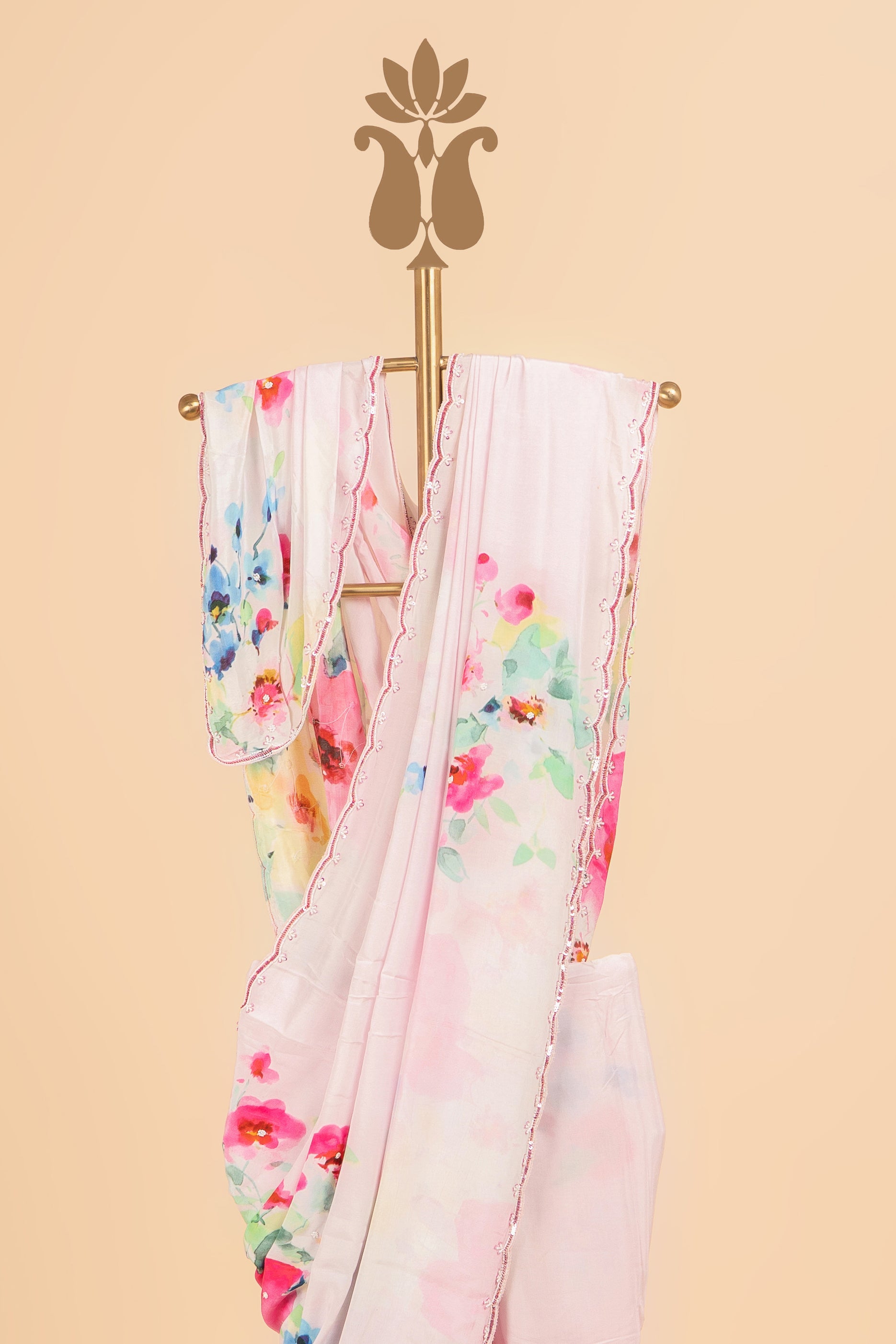 Chic Celebration Wear Baby Pink Saree