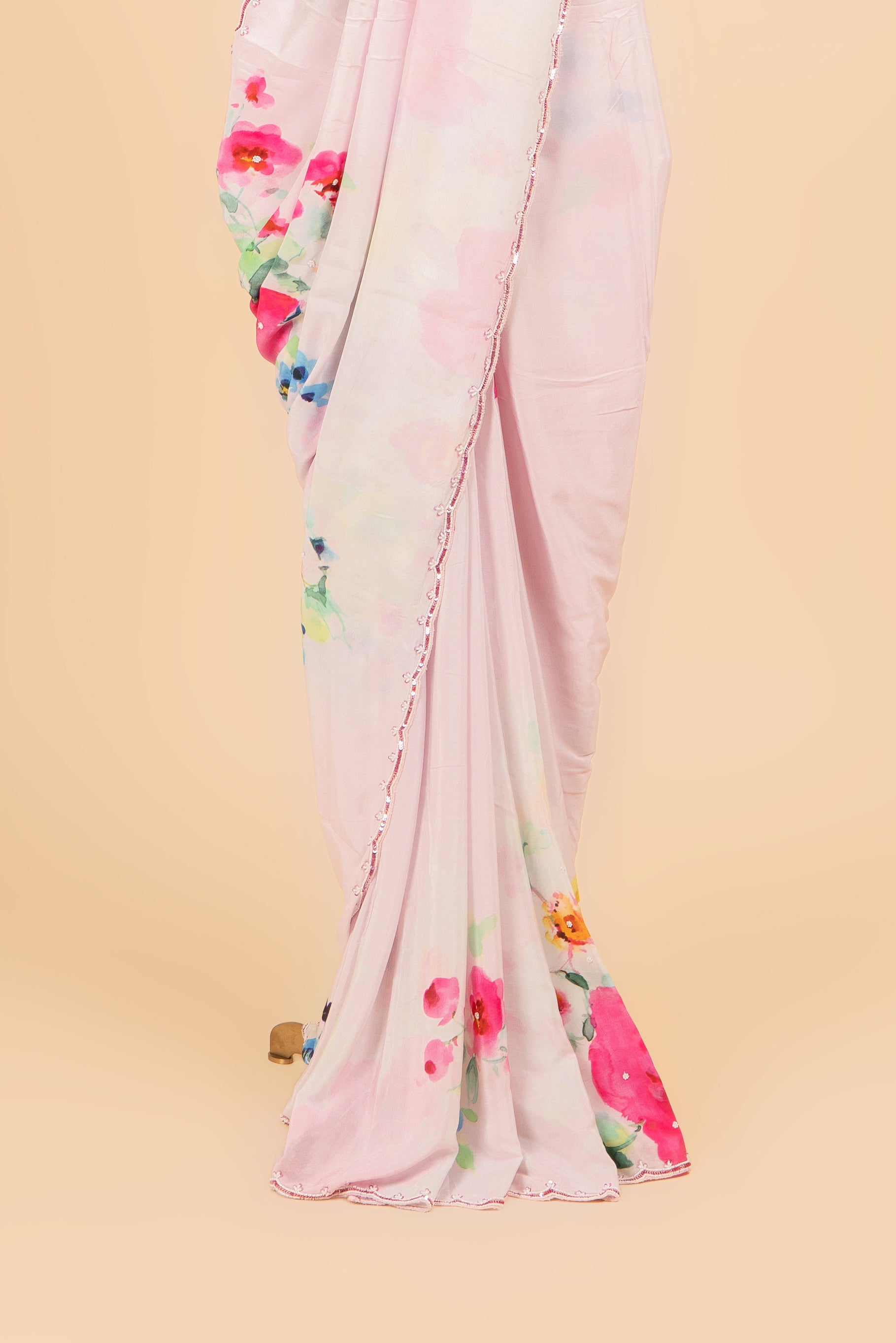 Chic Celebration Wear Baby Pink Saree