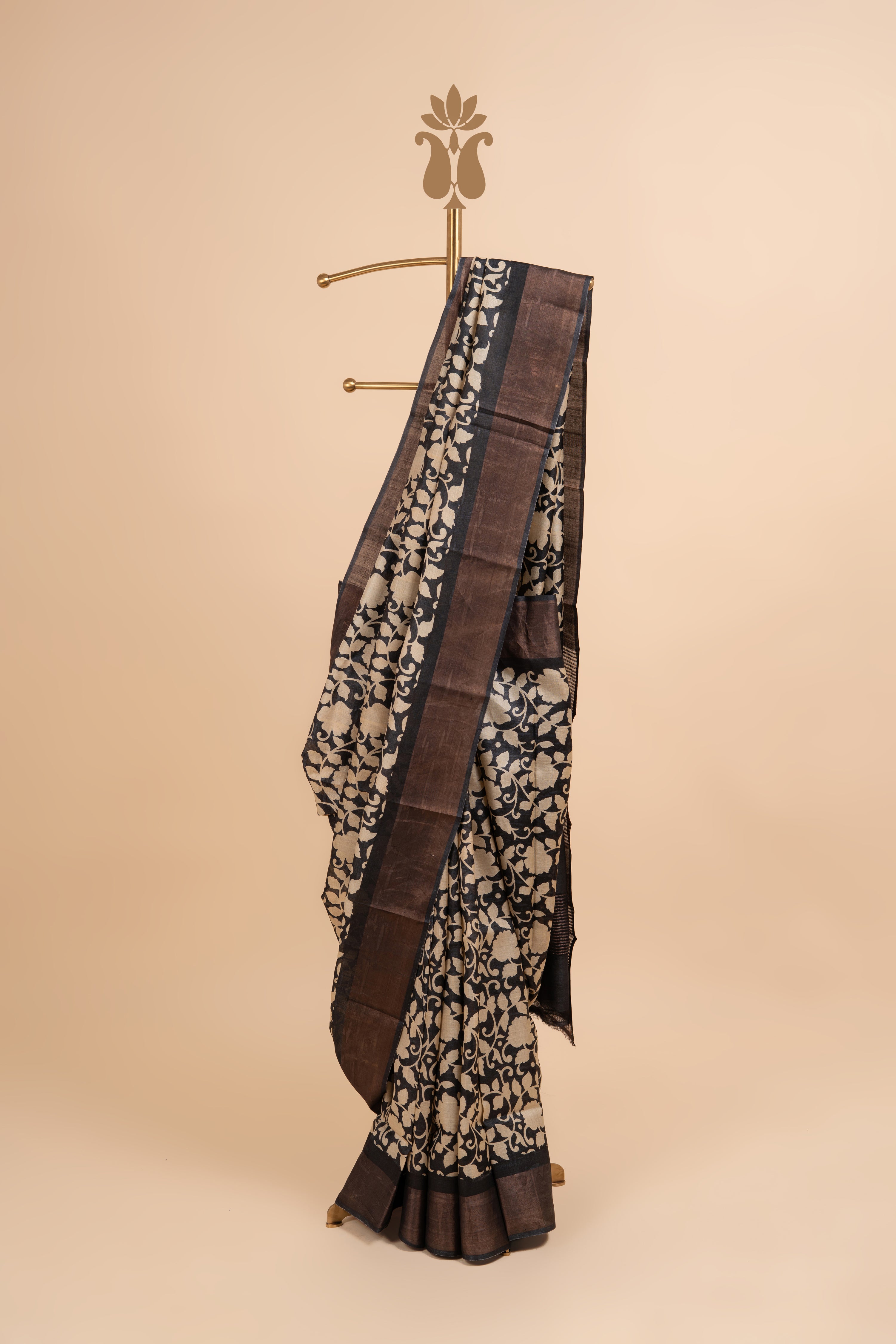 Contemporary Black Elegance Saree