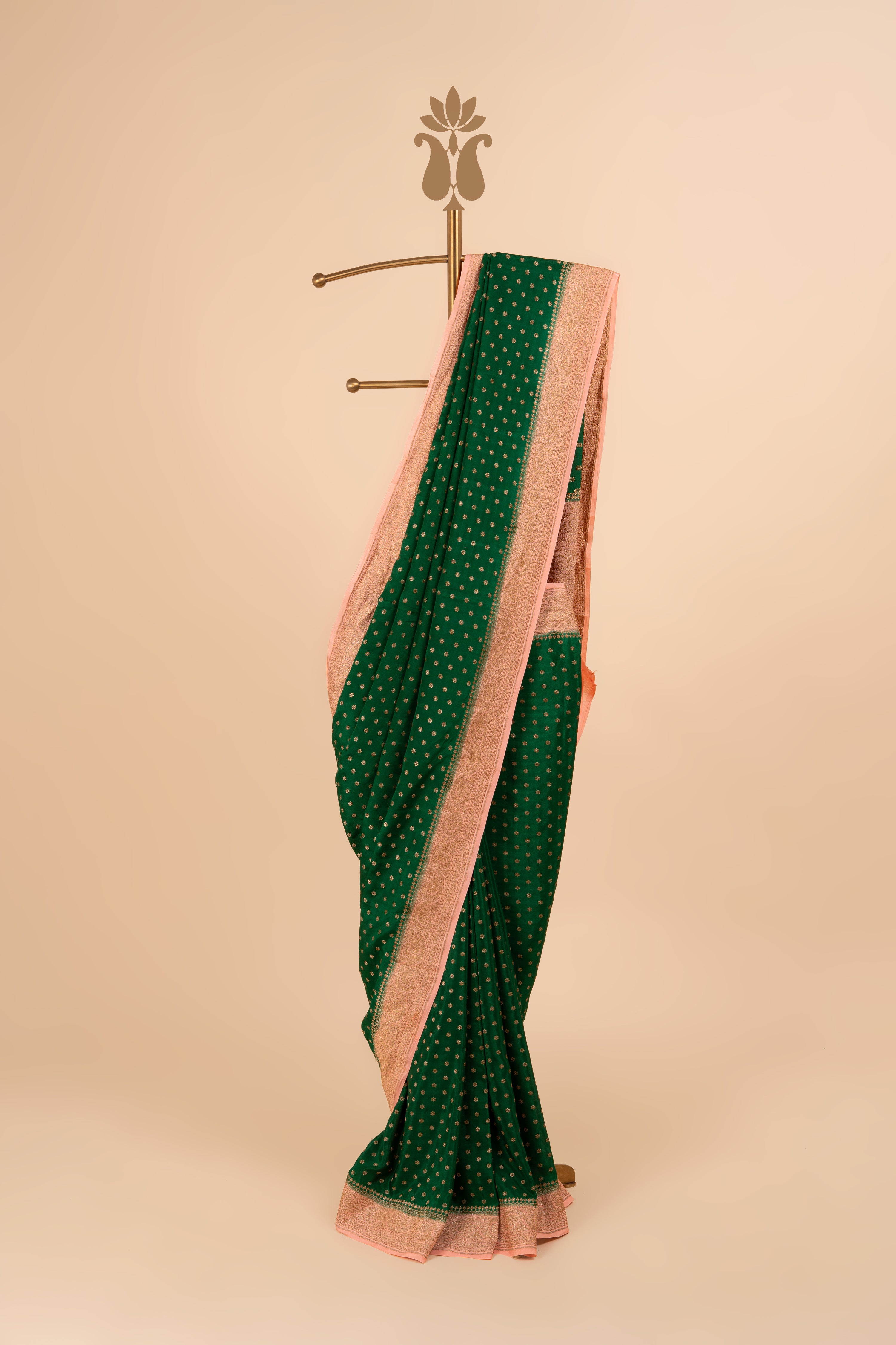 Contrast Border Banarasi Crepe Saree