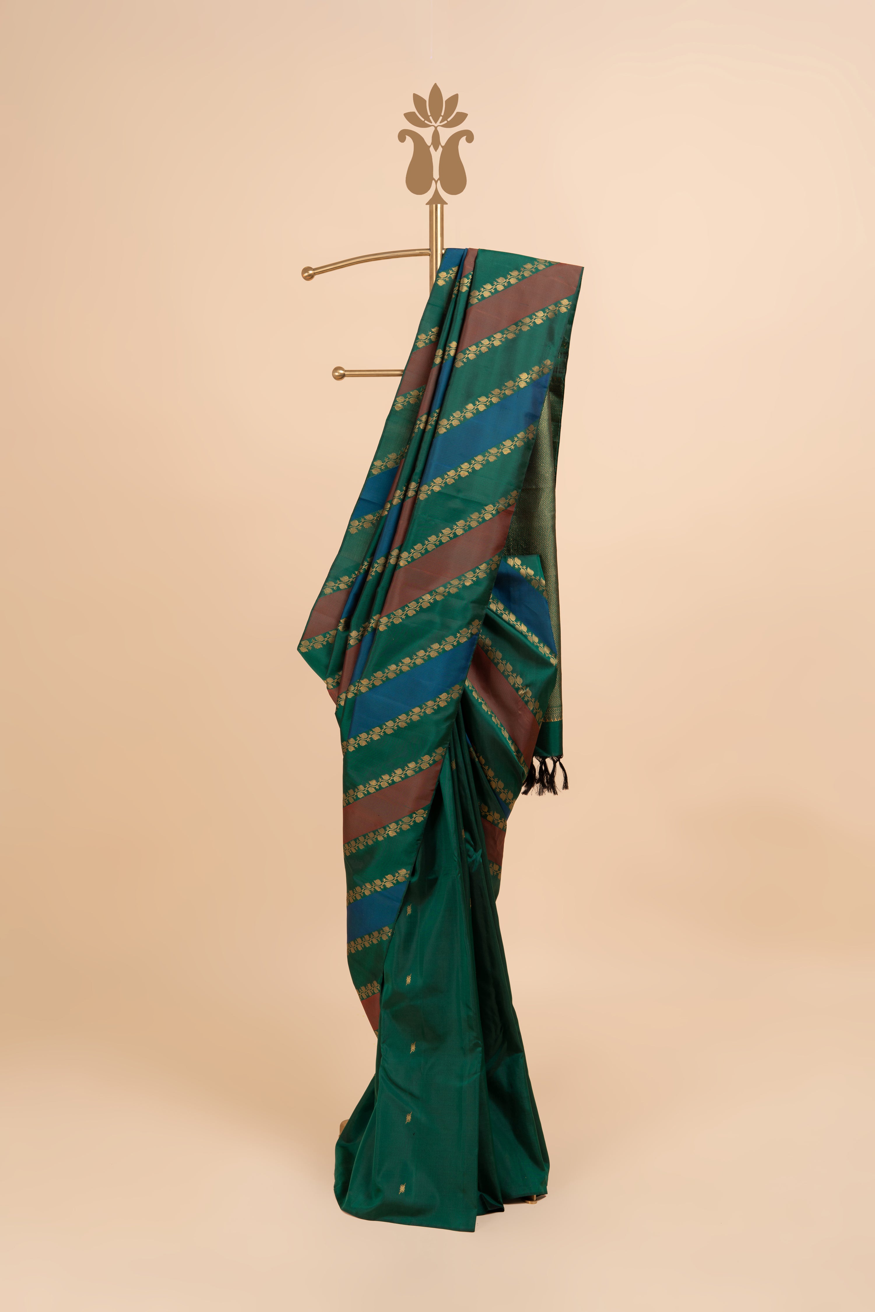 Borderless Half n Half Brocade Kanjeevaram