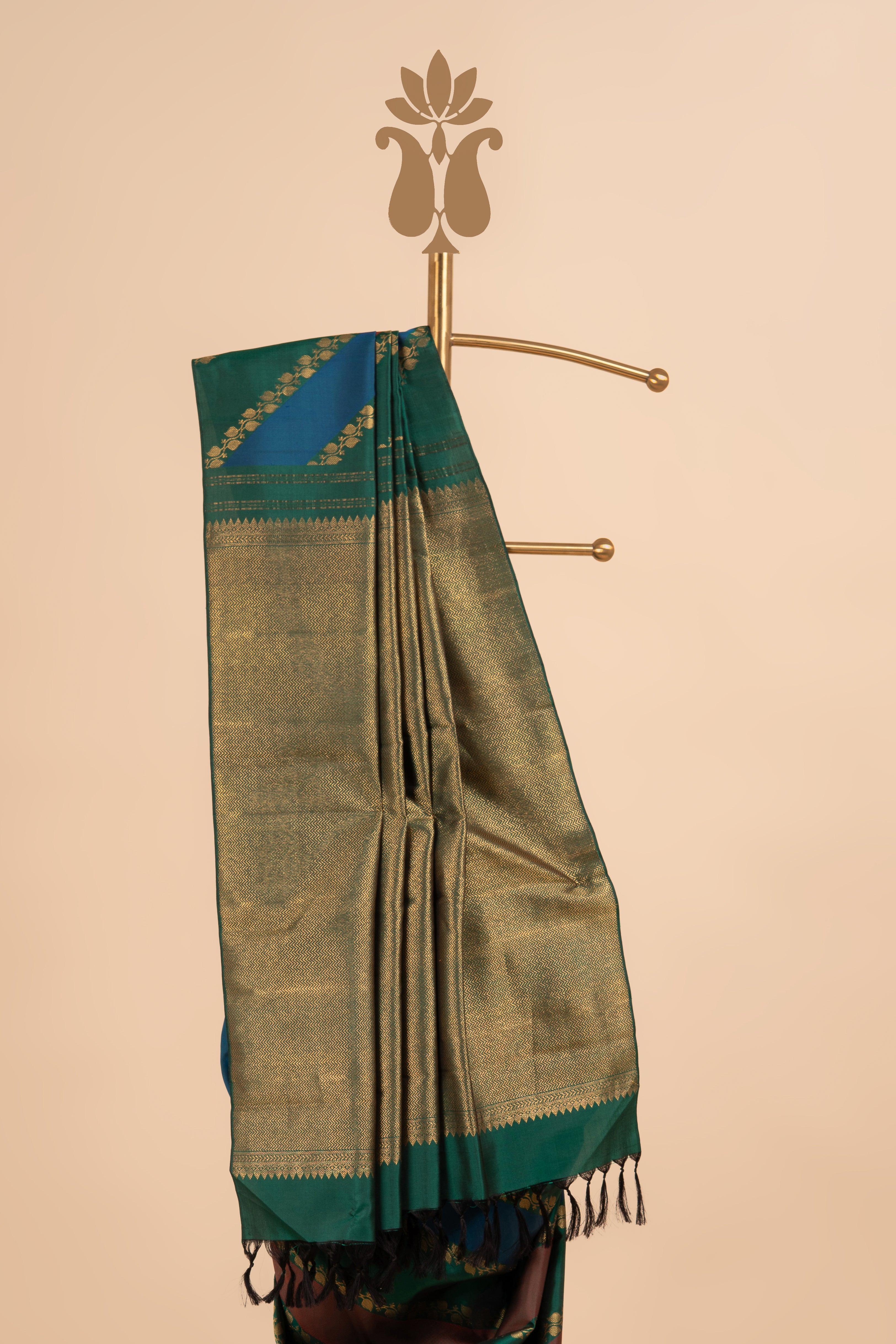 Borderless Half n Half Brocade Kanjeevaram