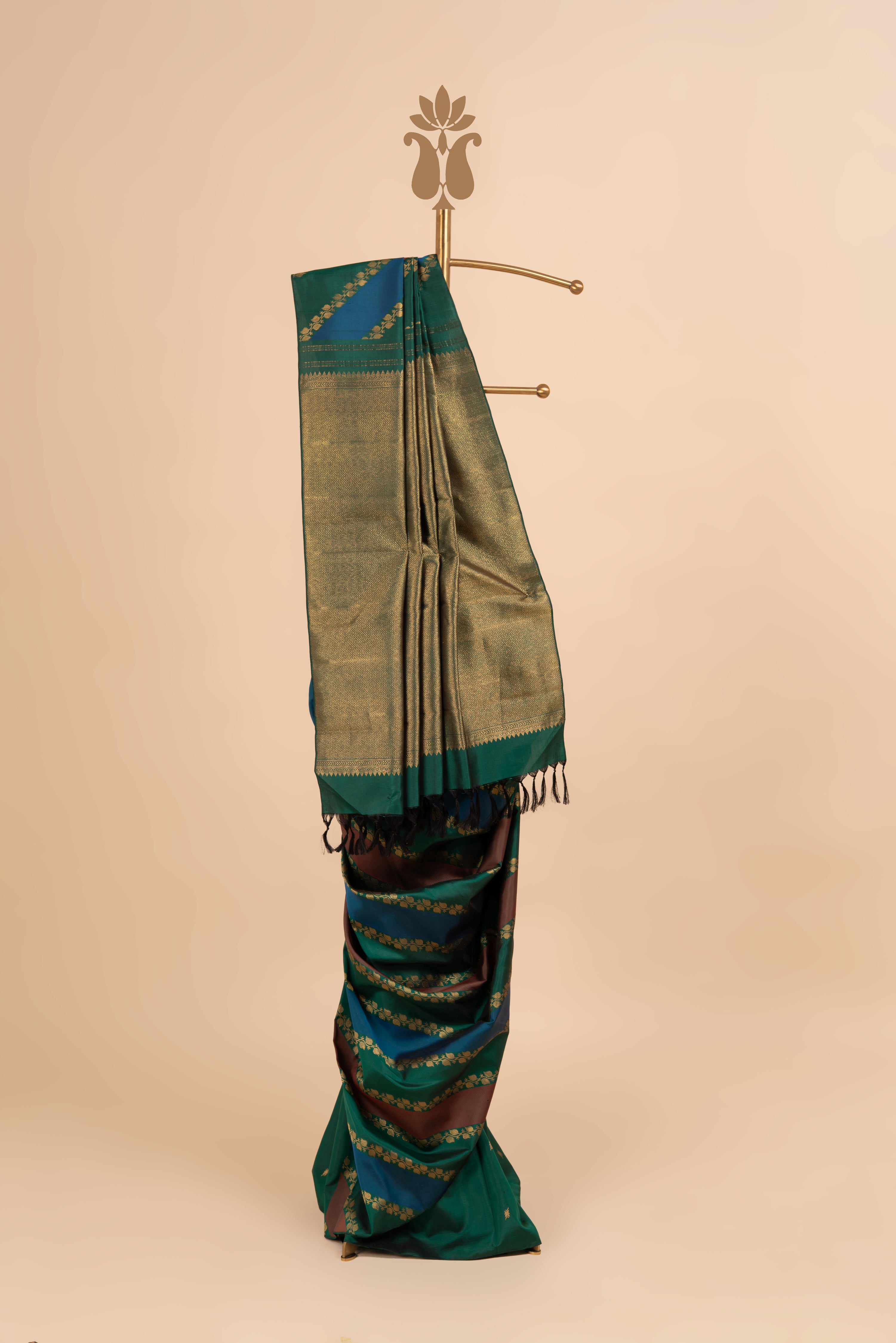 Borderless Half n Half Brocade Kanjeevaram