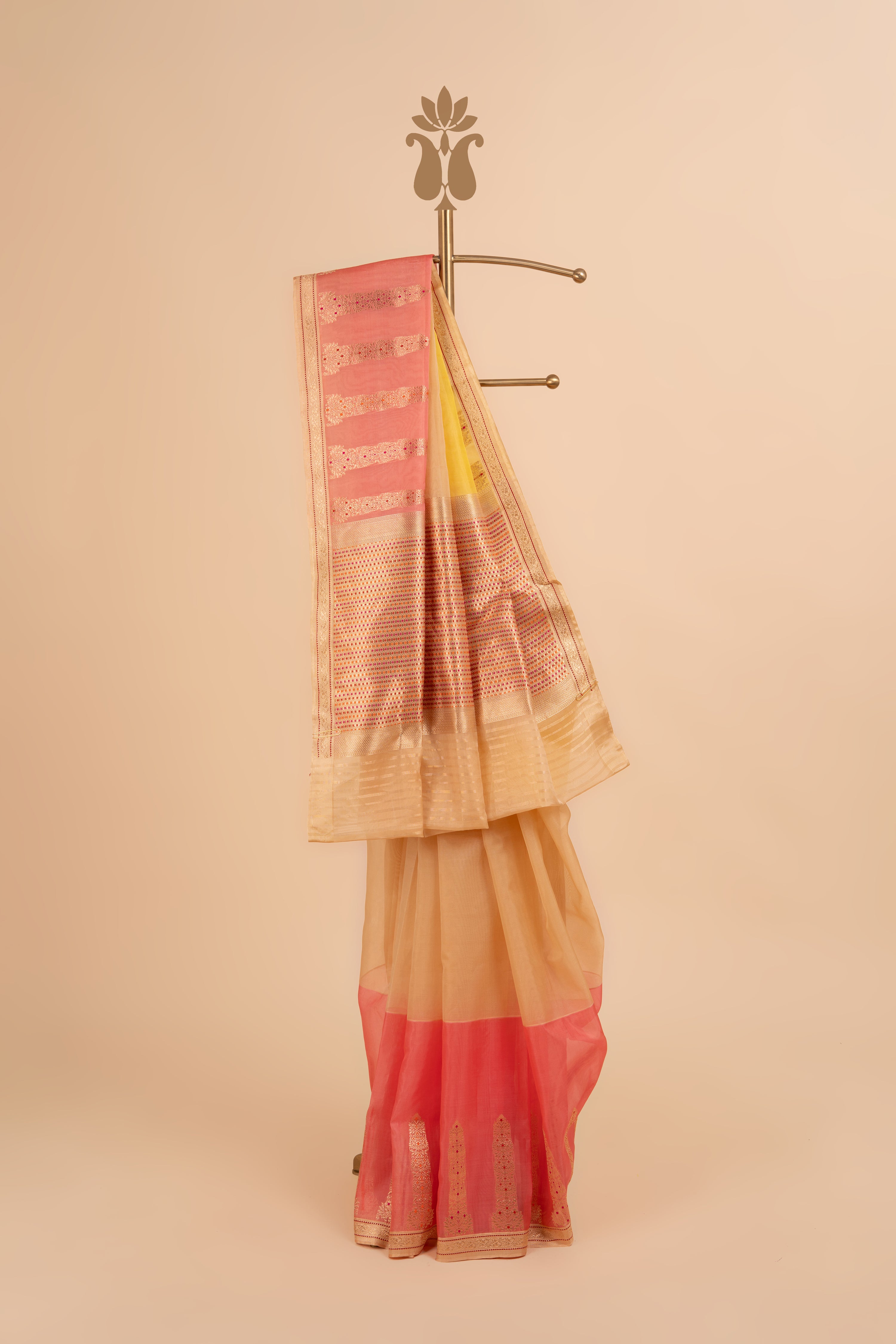 Luxury Pastel Banarasi Kora Charm Saree