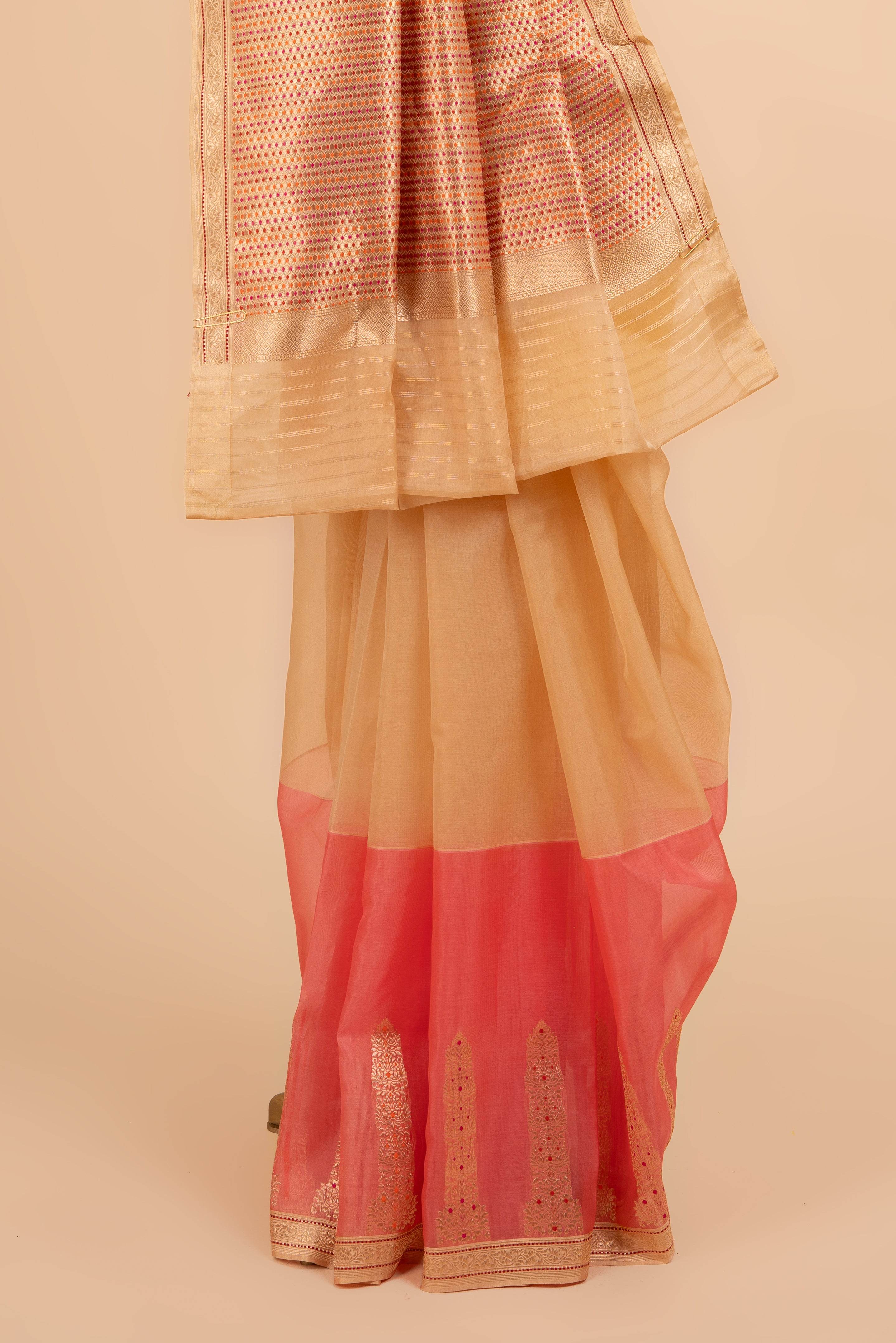 Luxury Pastel Banarasi Kora Charm Saree