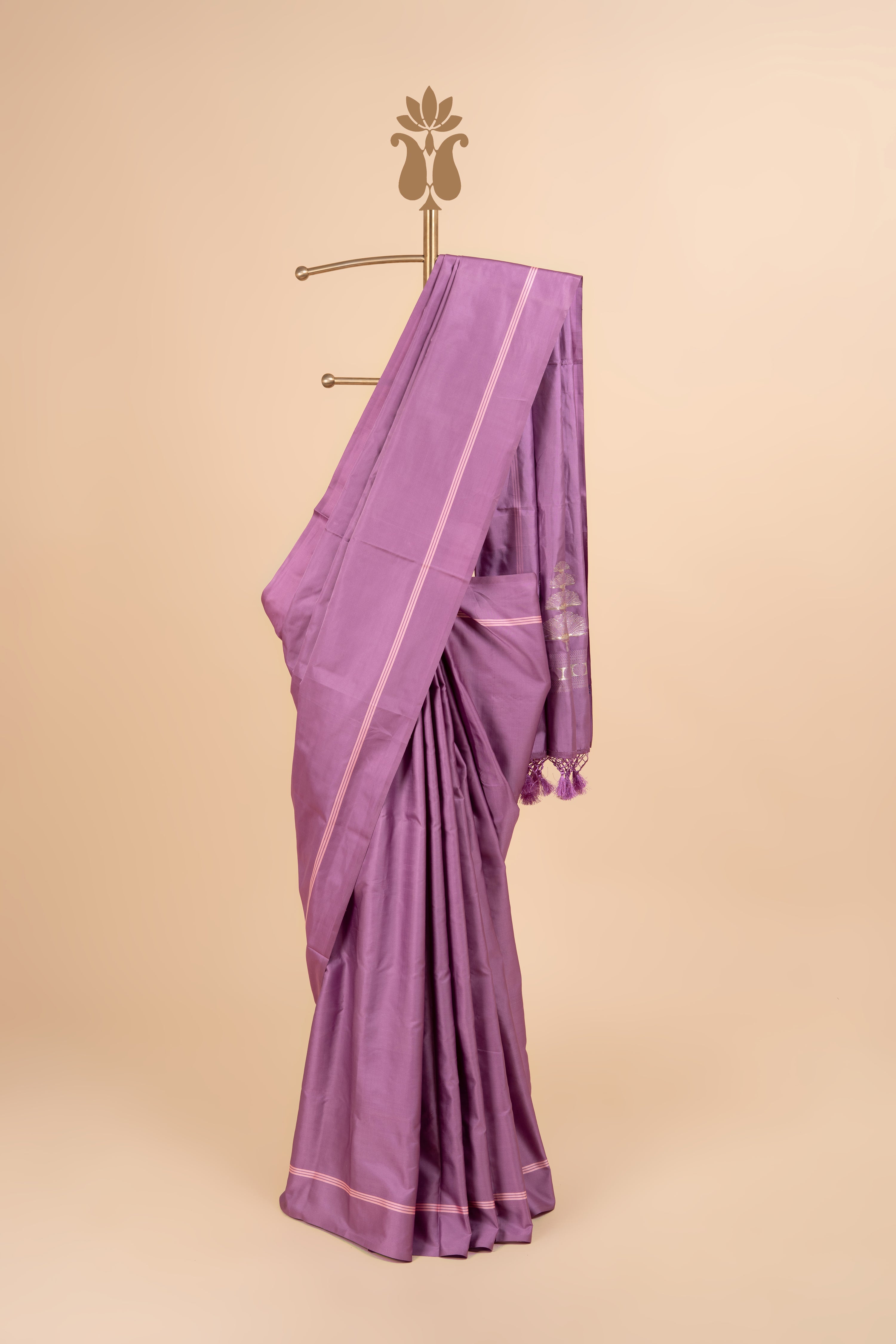 Festive Luxe Lavender Muhsroo Silk Saree