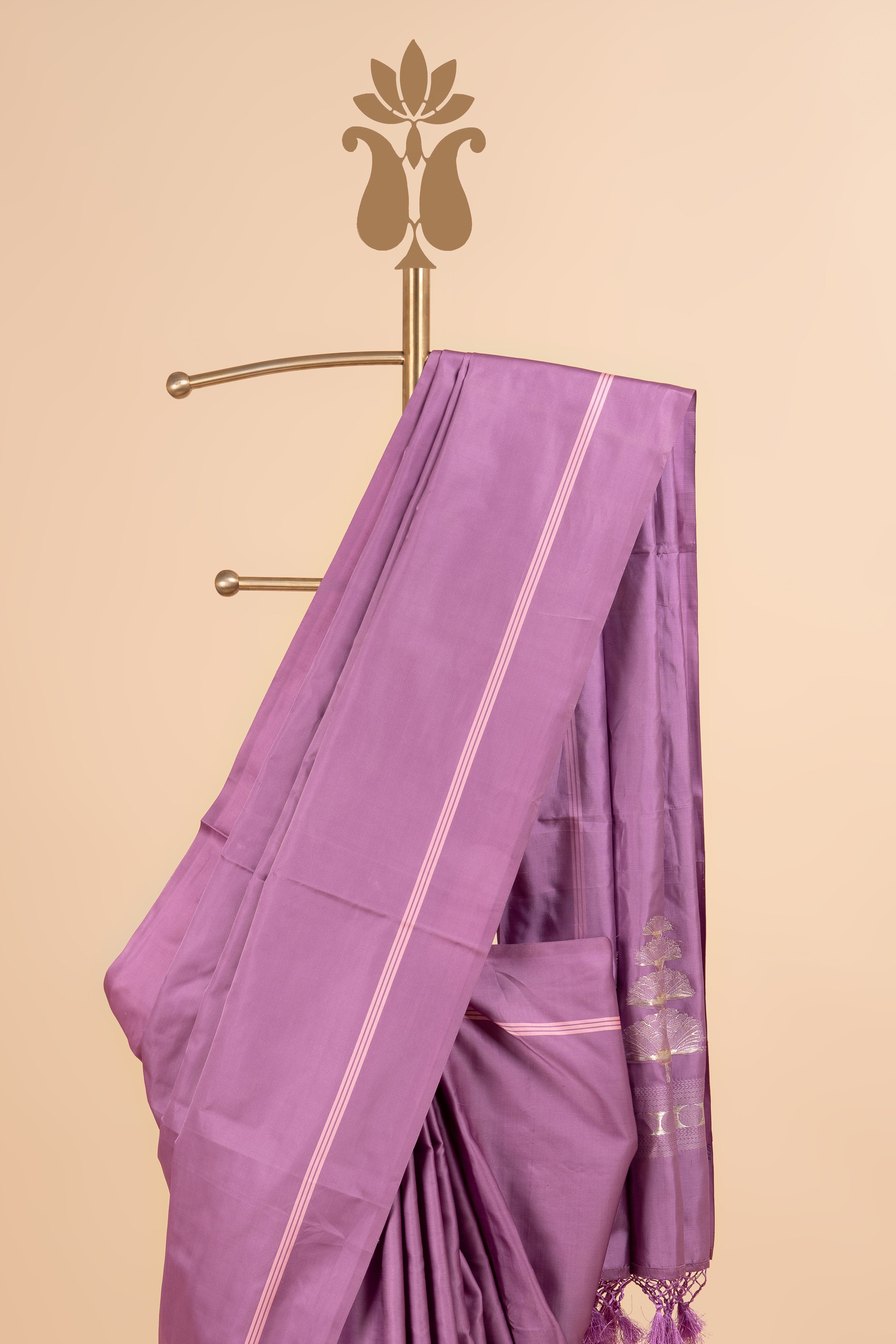 Festive Luxe Lavender Muhsroo Silk Saree