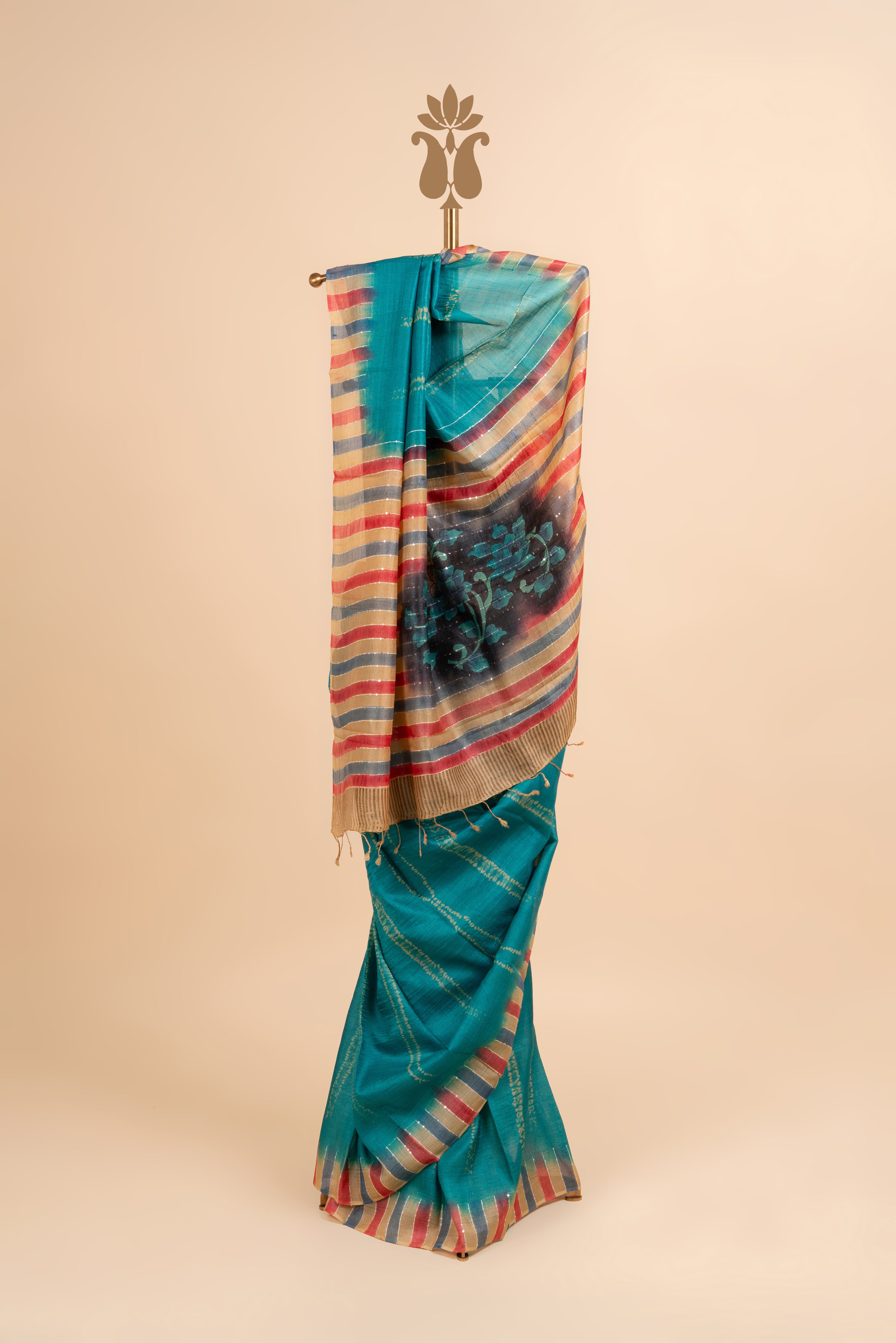 Handpainted Tussar Saree