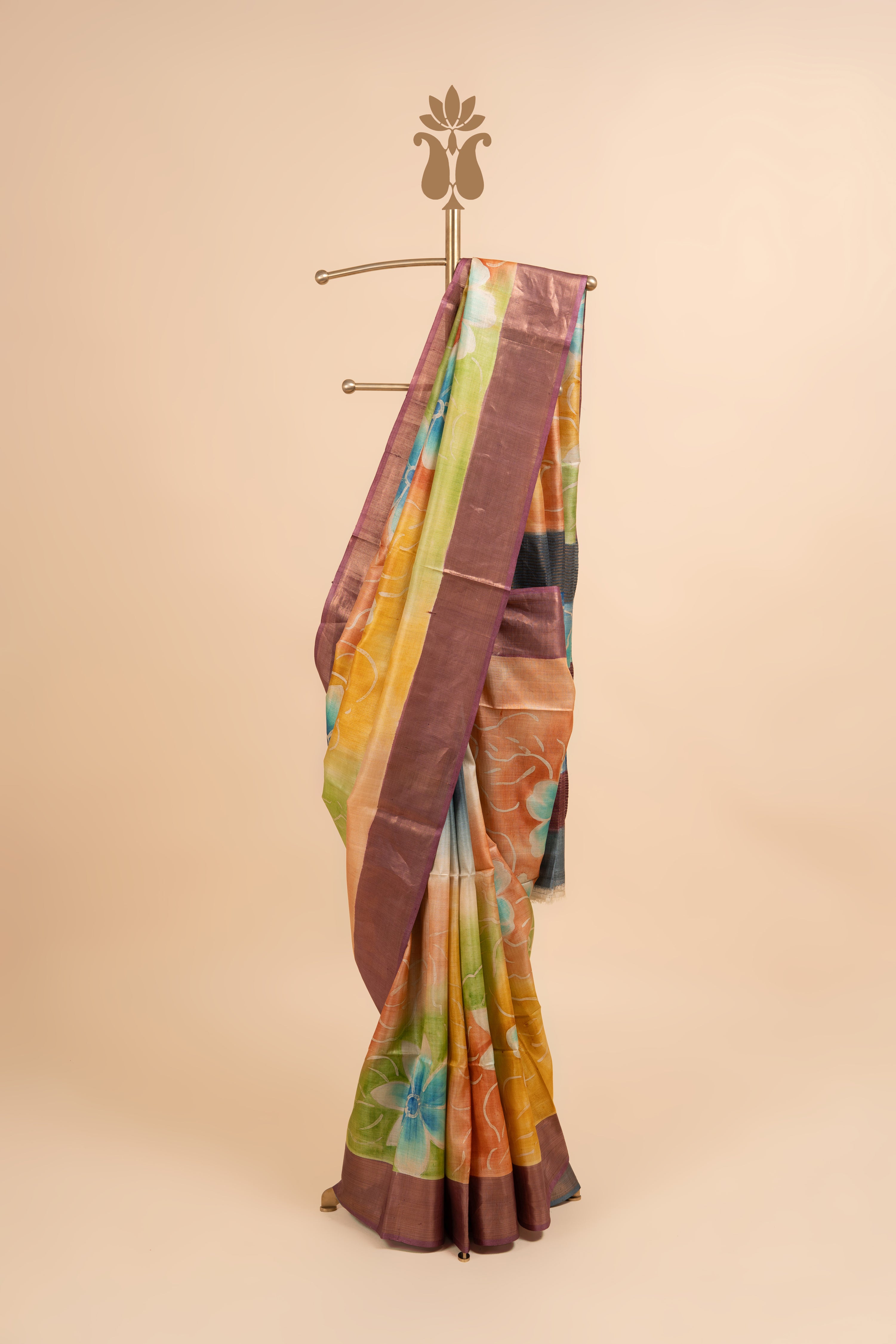 Handpainted Tussar Silk Saree