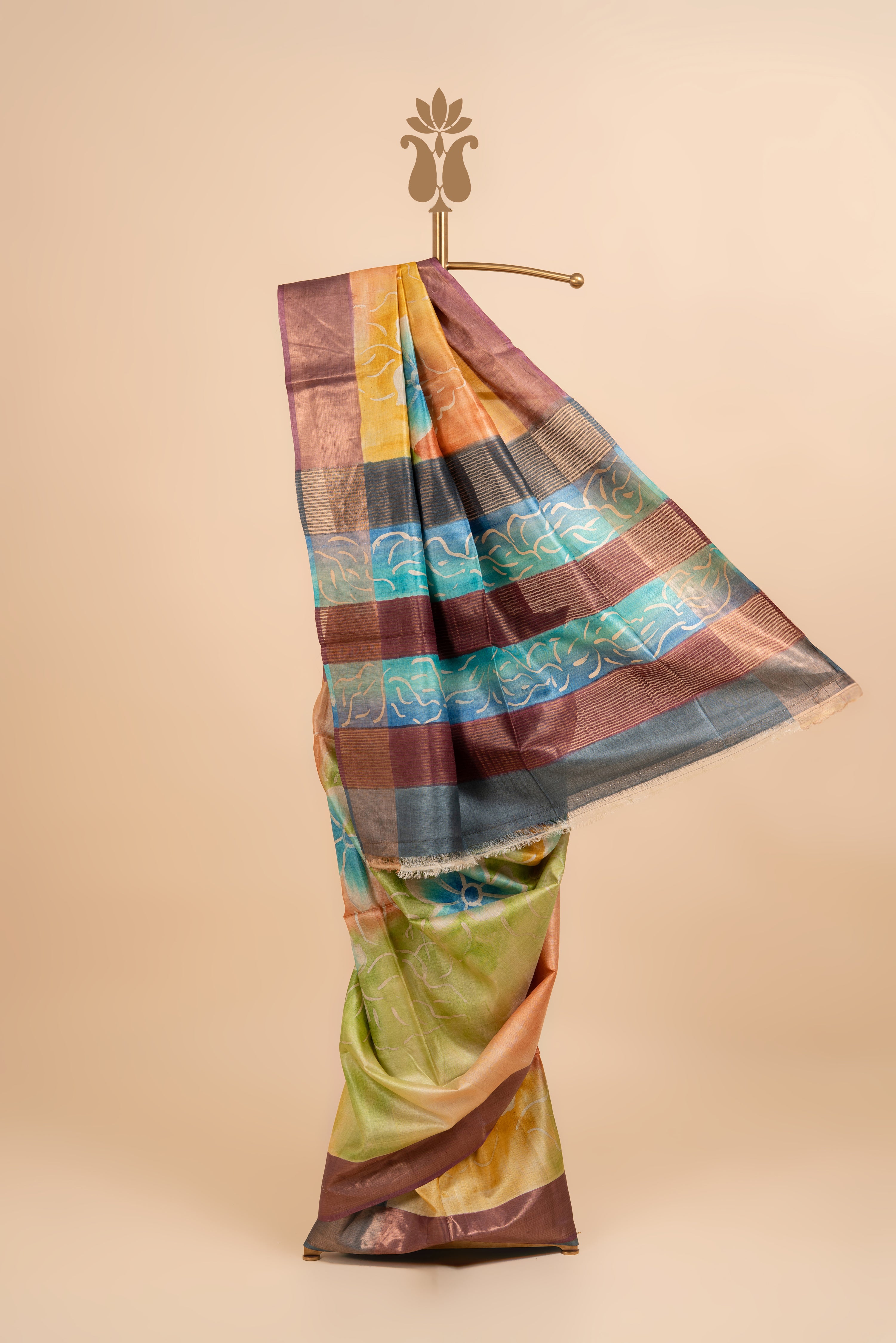 Handpainted Tussar Silk Saree