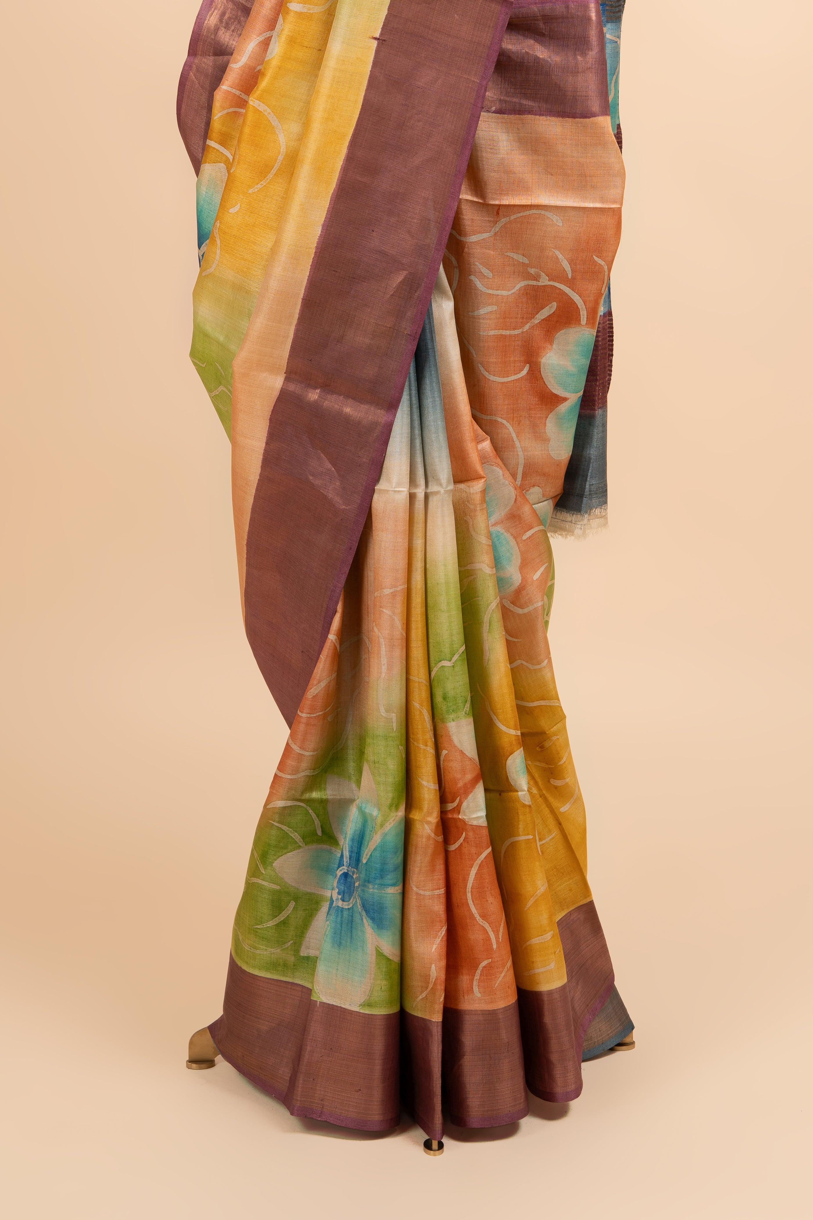 Handpainted Tussar Silk Saree