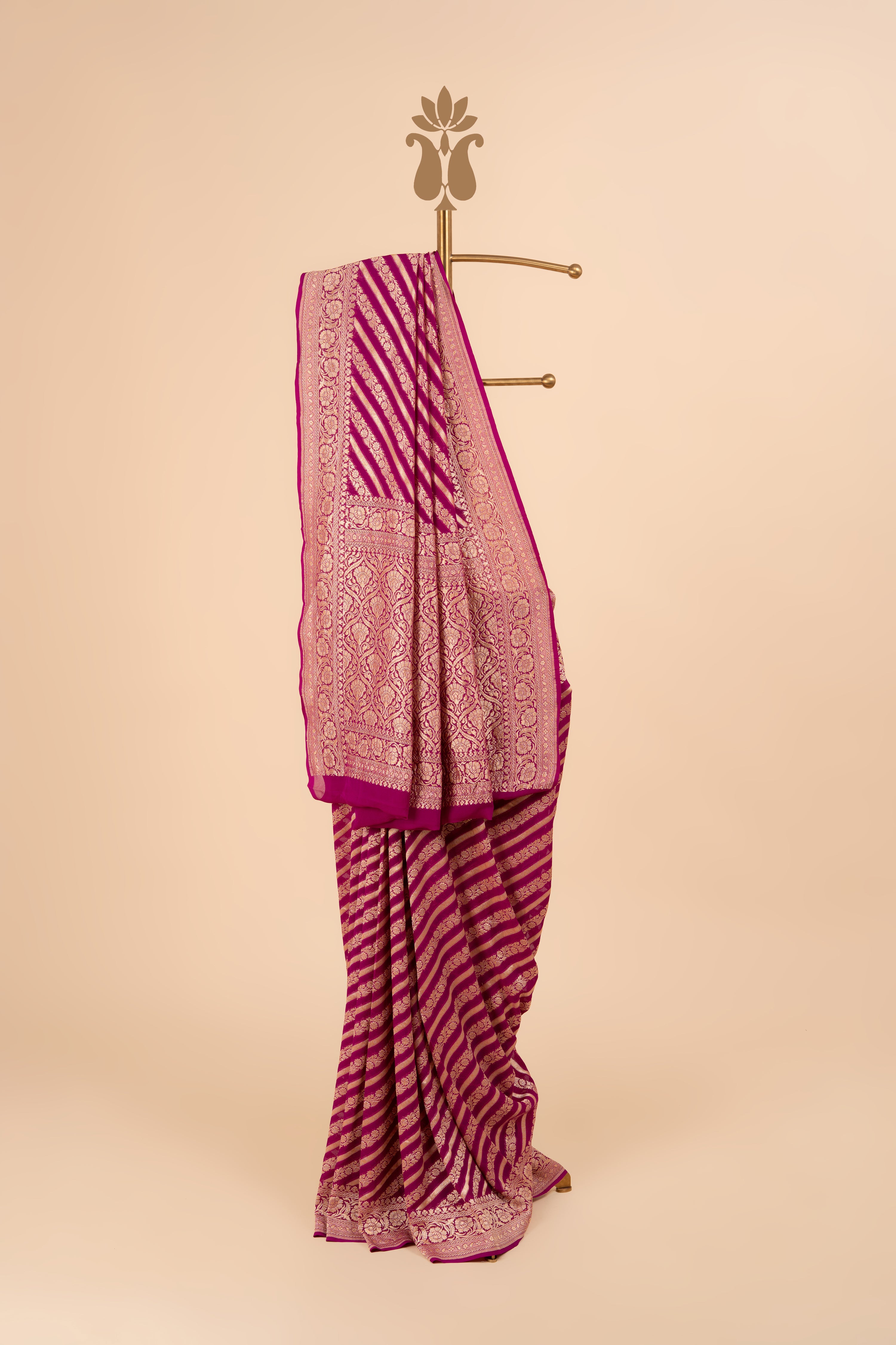 Magenta Georgette Banarasi Saree