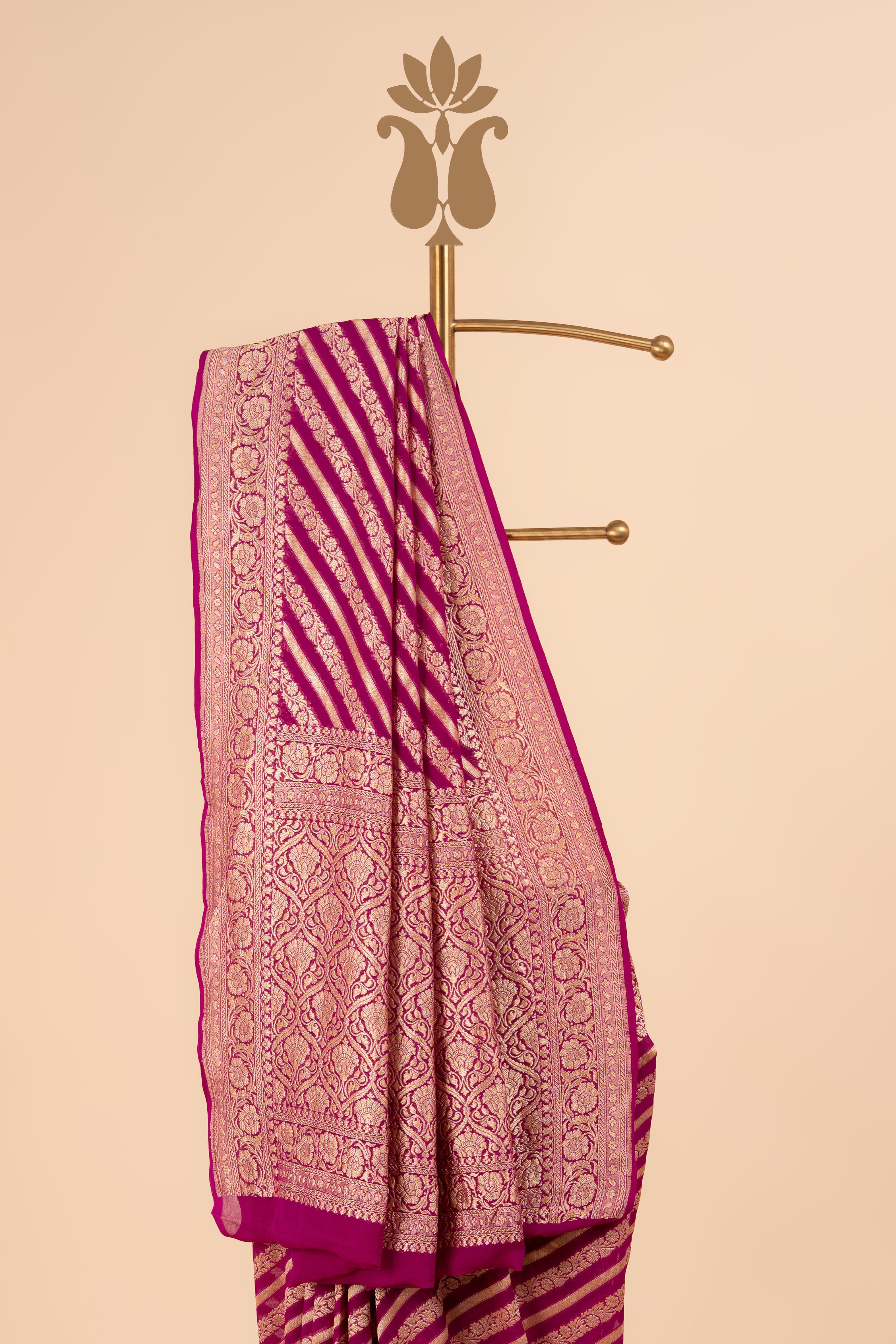 Magenta Georgette Banarasi Saree