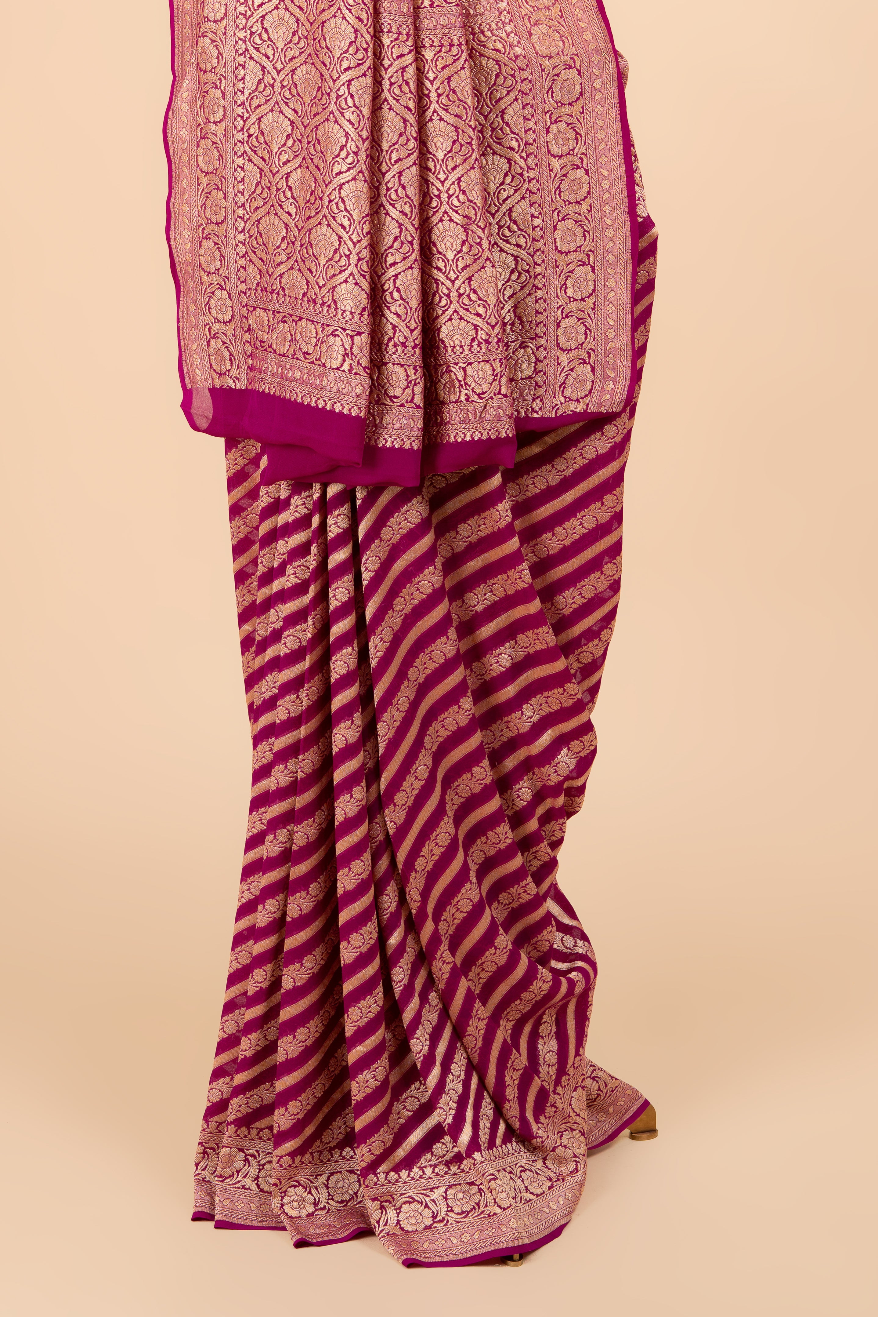 Magenta Georgette Banarasi Saree