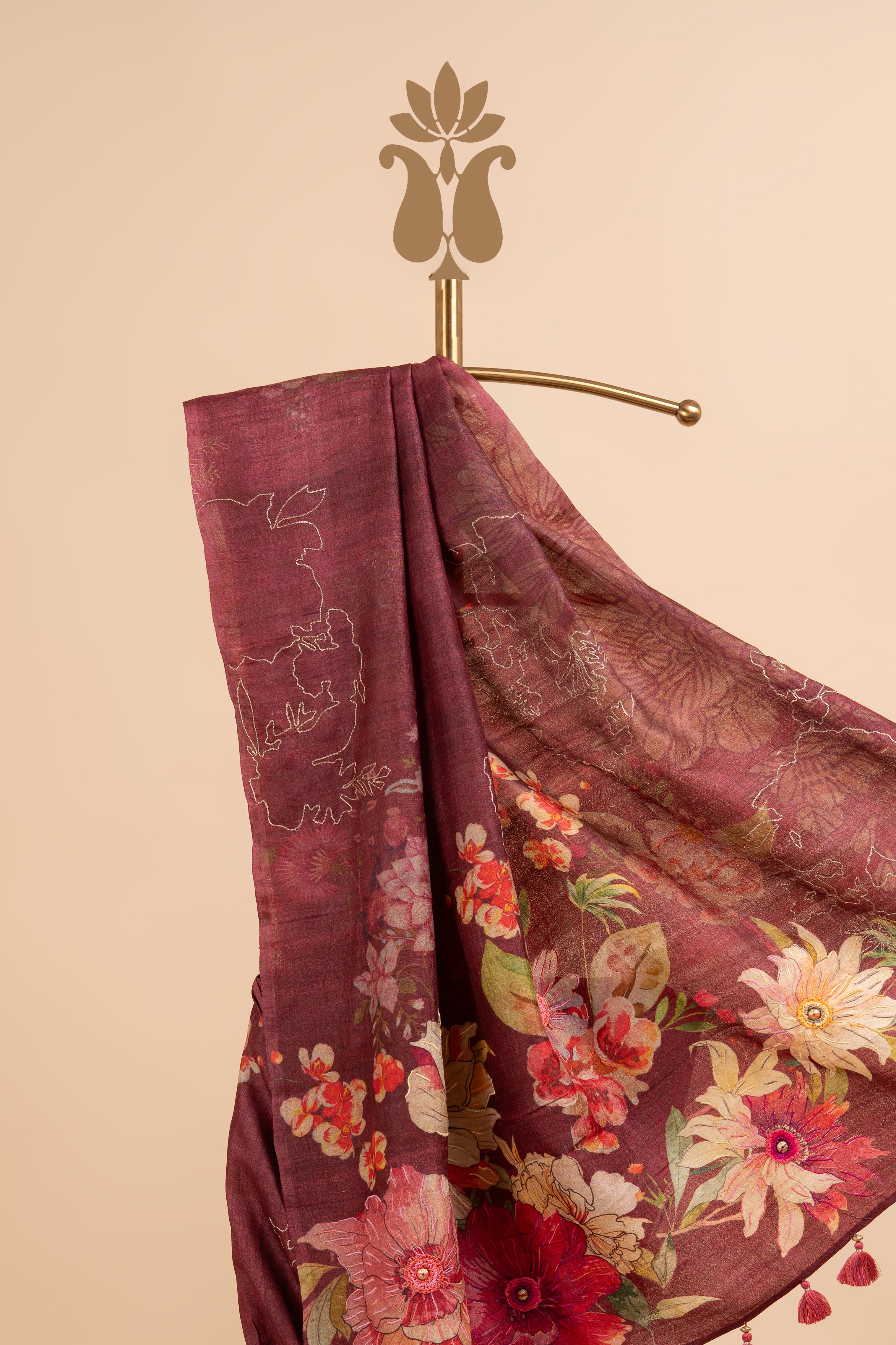 Modern Arri Work Tussar Silk Saree