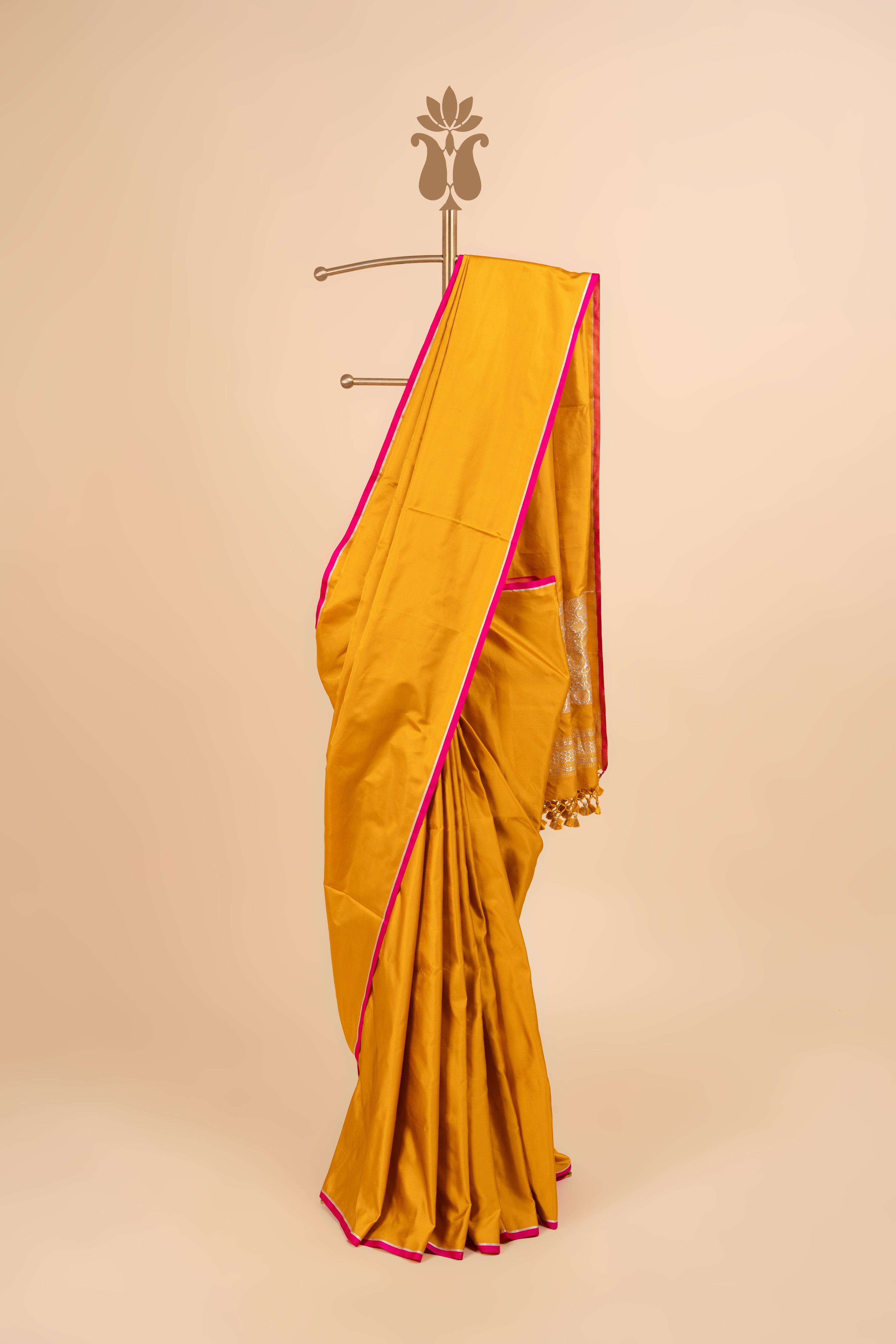 Mustard Grandeur Mushroo Silk Saree