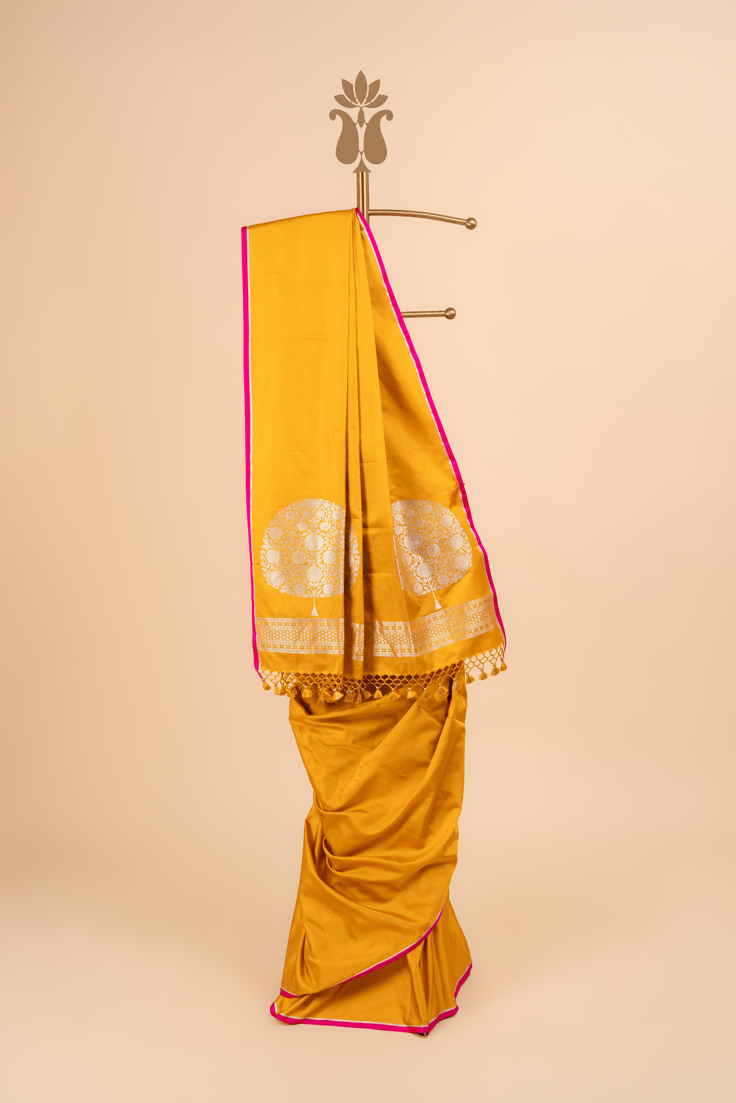 Mustard Grandeur Mushroo Silk Saree