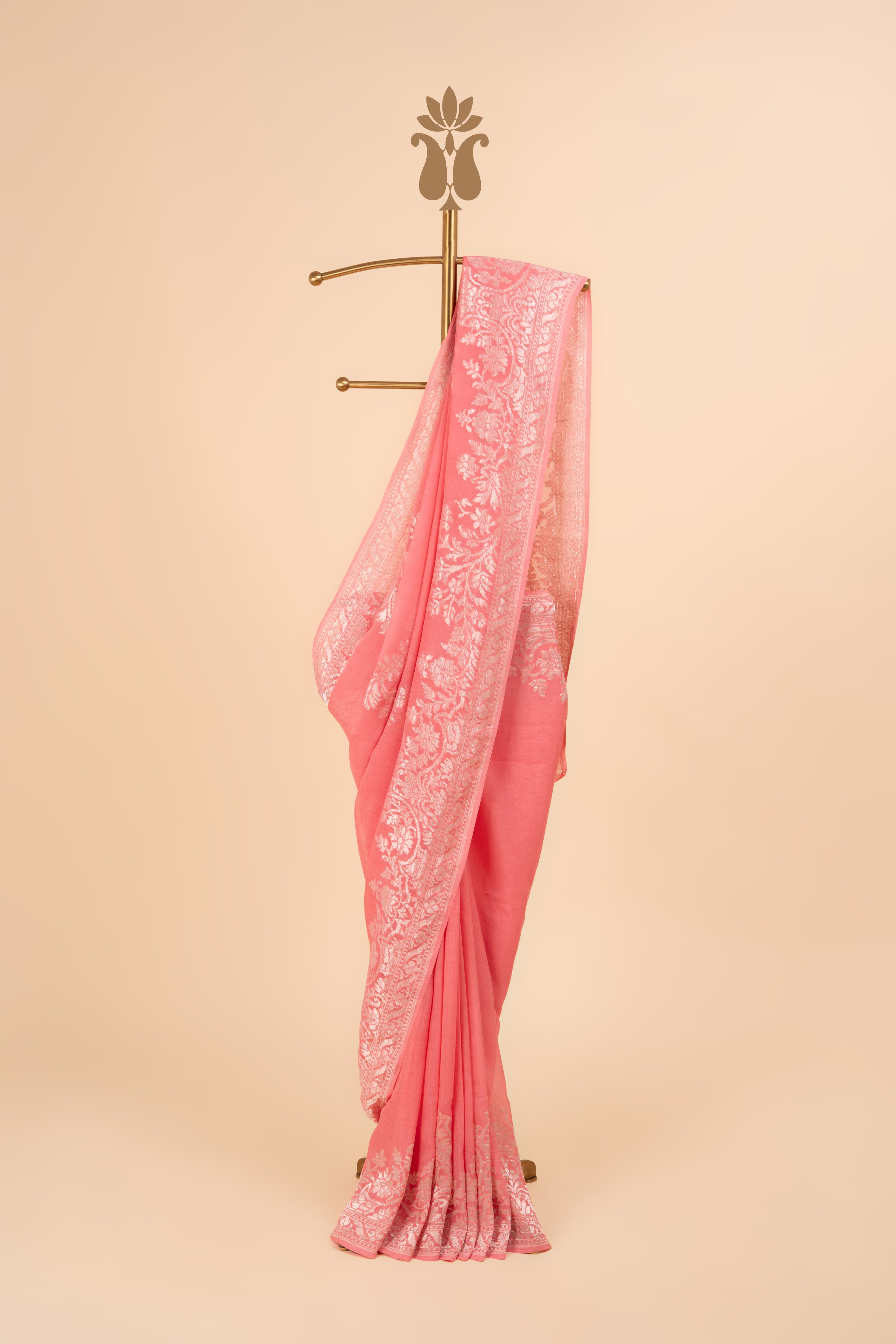 Pastel Banarasi Chiffon Saree