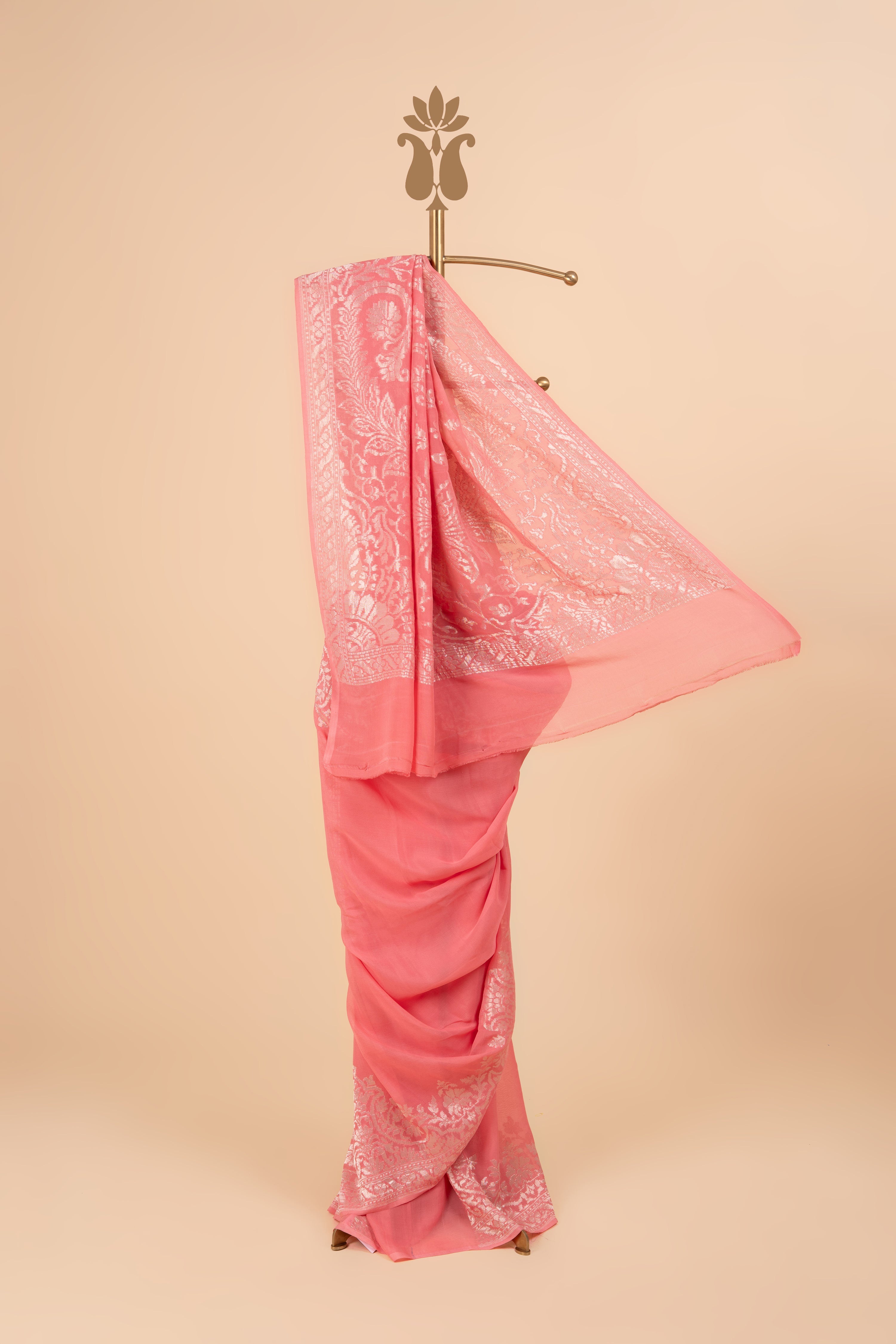 Pastel Banarasi Chiffon Saree