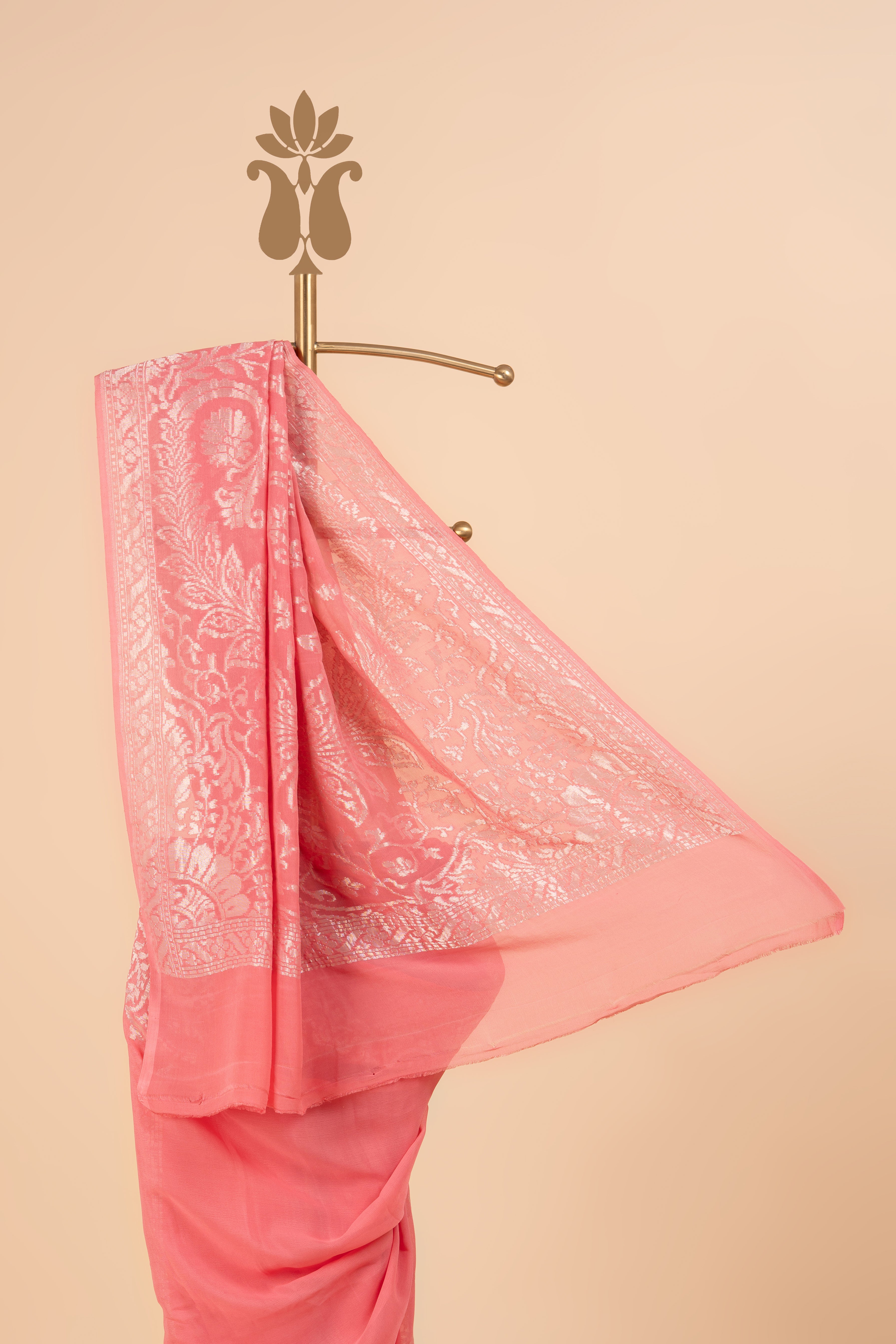 Pastel Banarasi Chiffon Saree