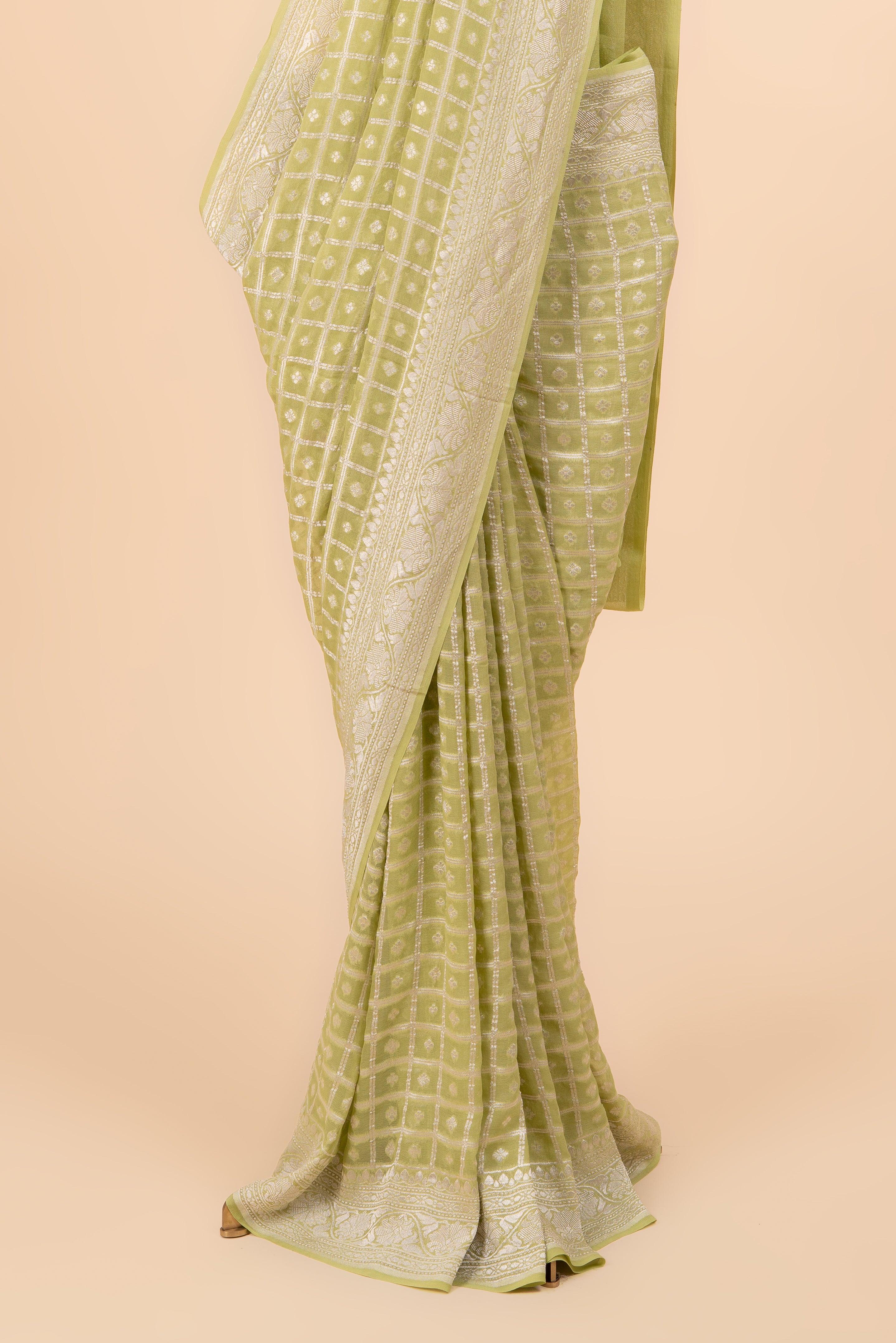 Pastel Banarasi Georgette Saree