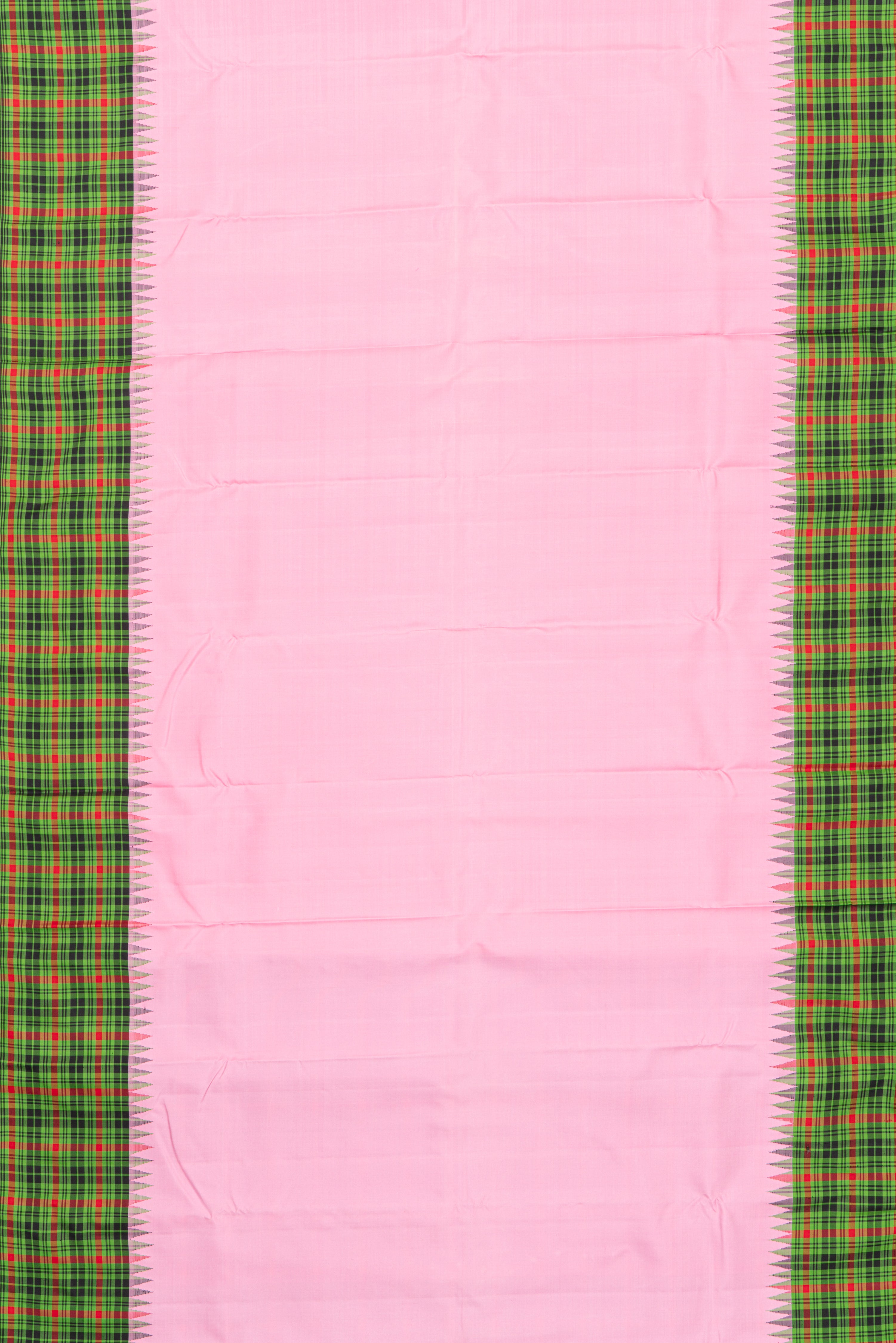 Pastel Checks No-Zari Kanjeevaram