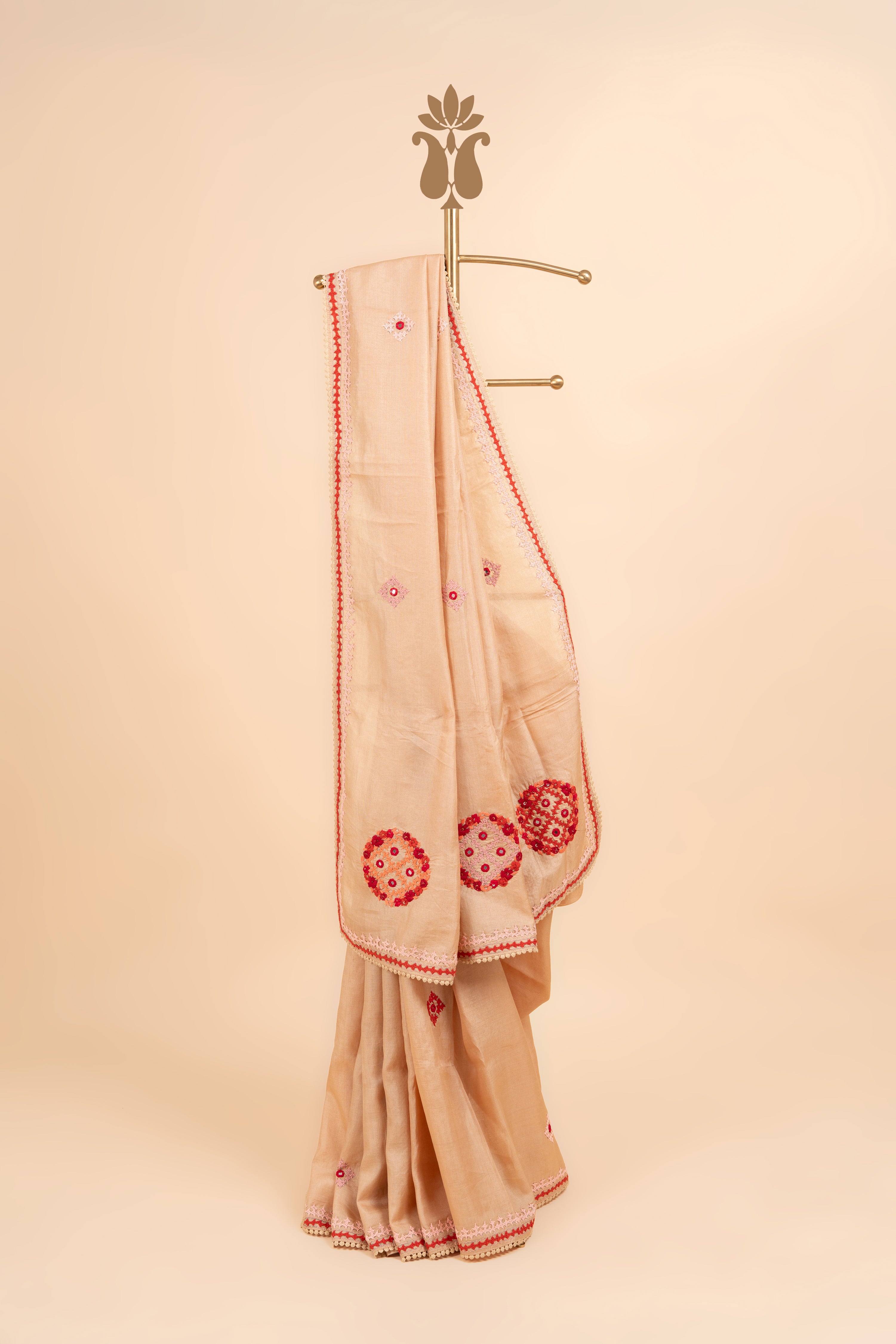 Pastel Kutch Mirror Work Saree
