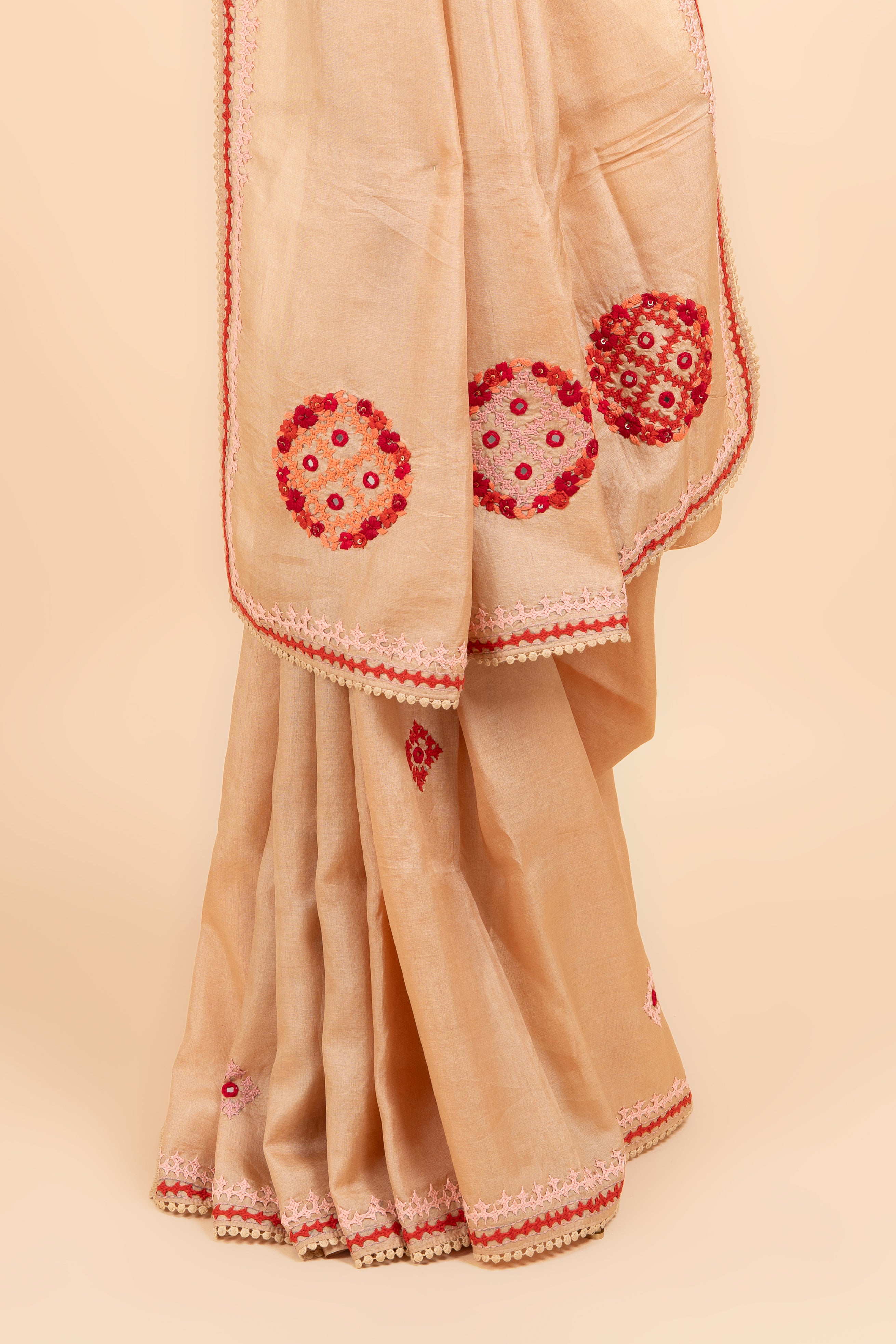 Pastel Kutch Mirror Work Saree