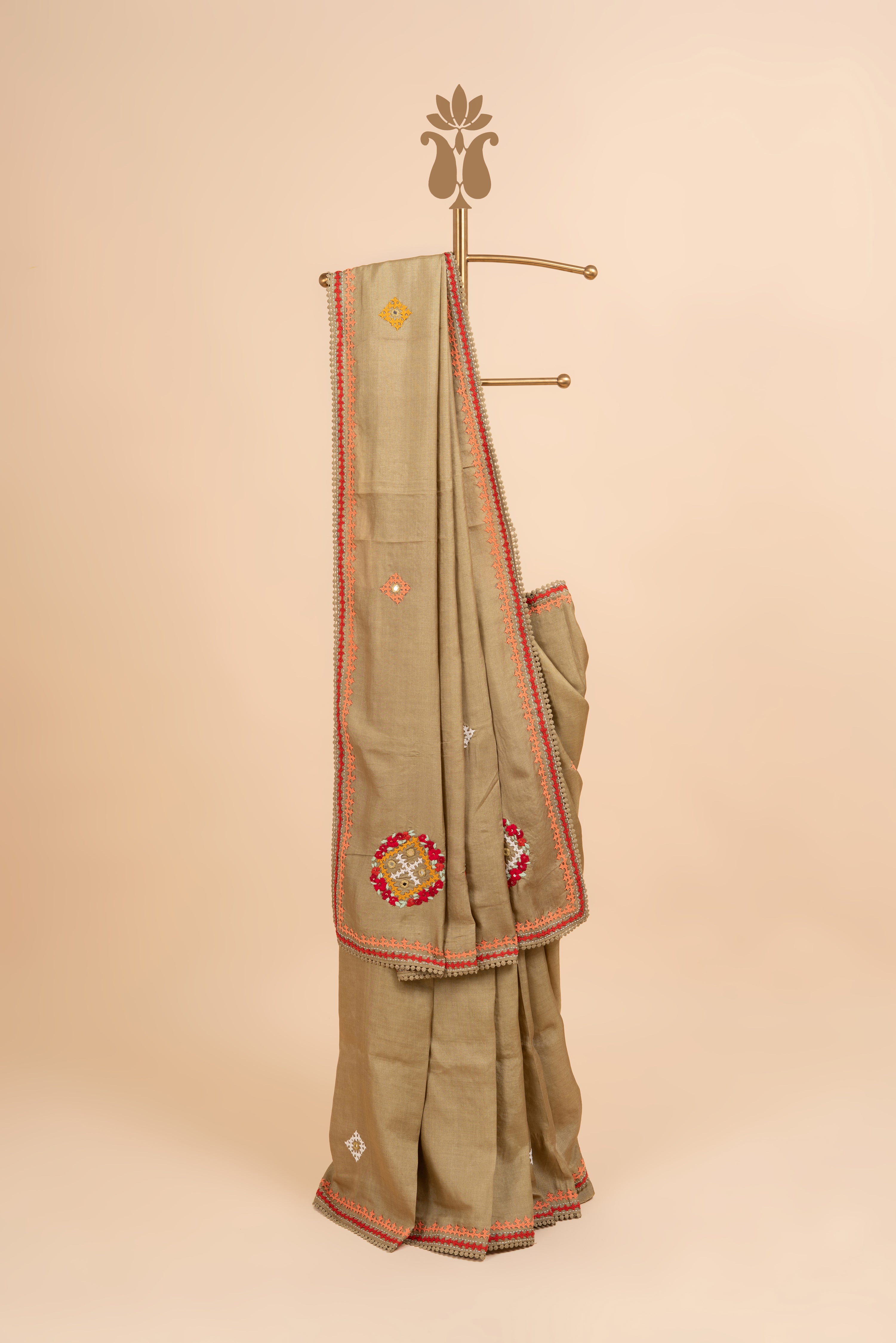 Pastel Luxe Sage Green Tussar Saree
