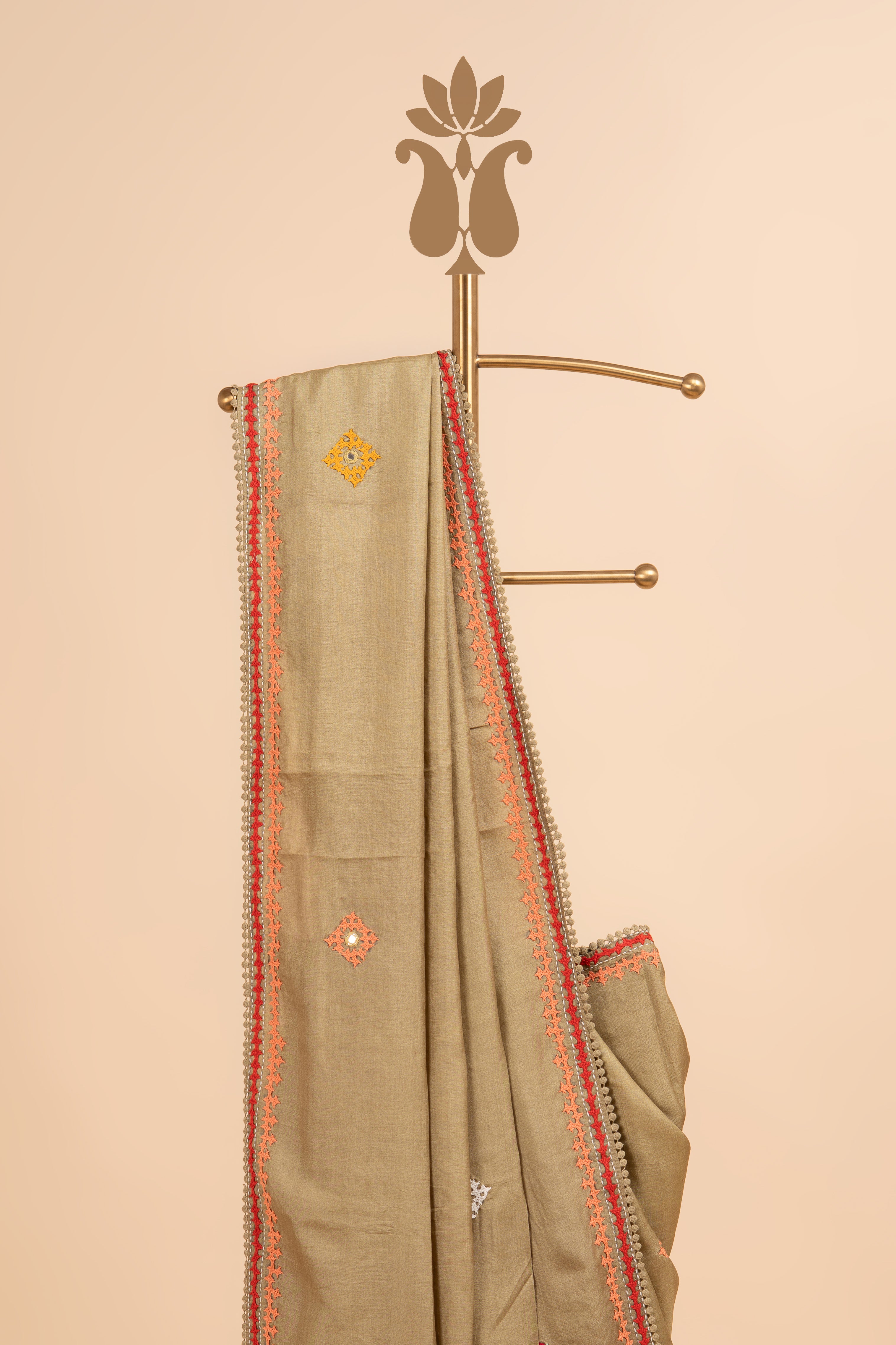 Pastel Luxe Sage Green Tussar Saree