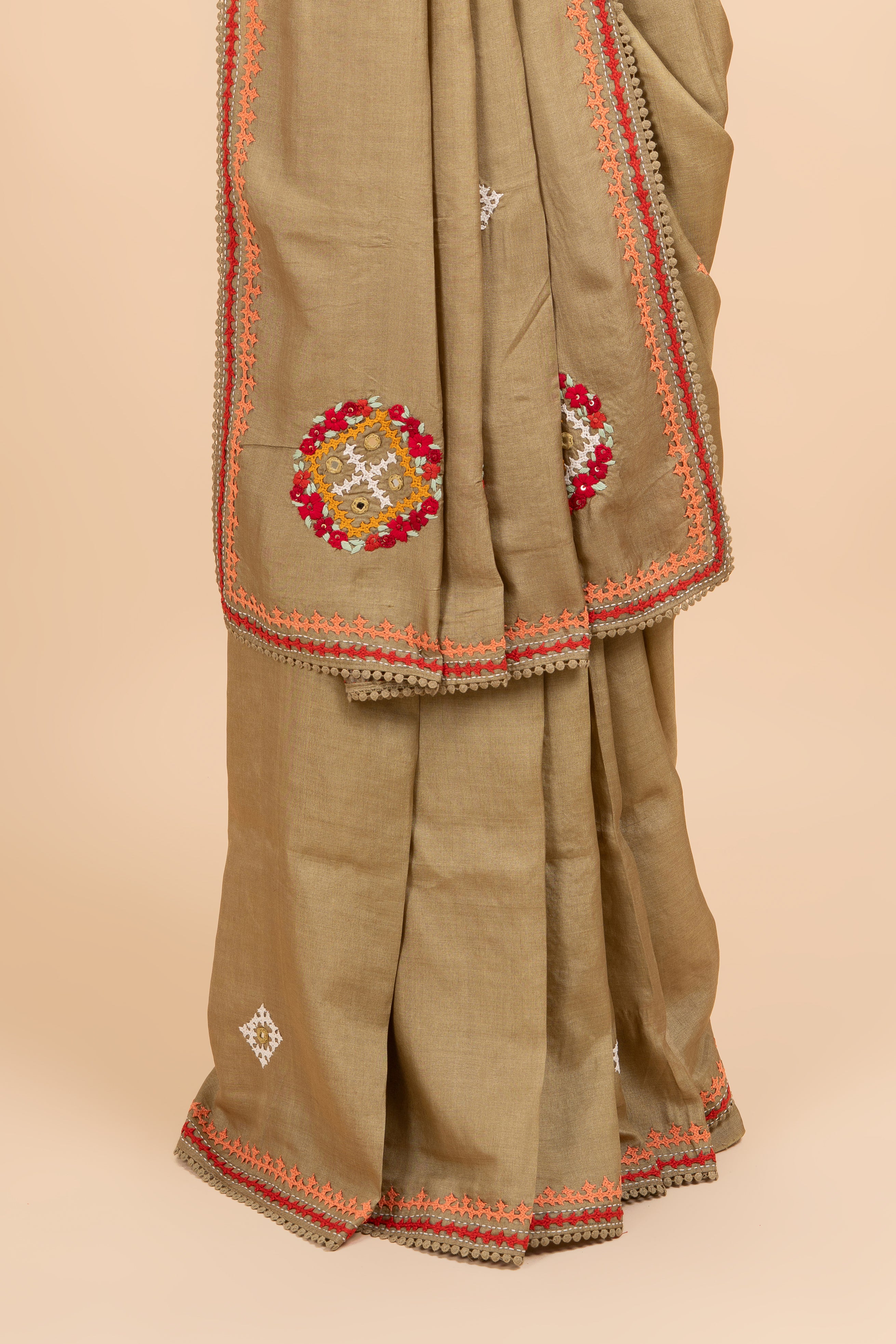 Pastel Luxe Sage Green Tussar Saree