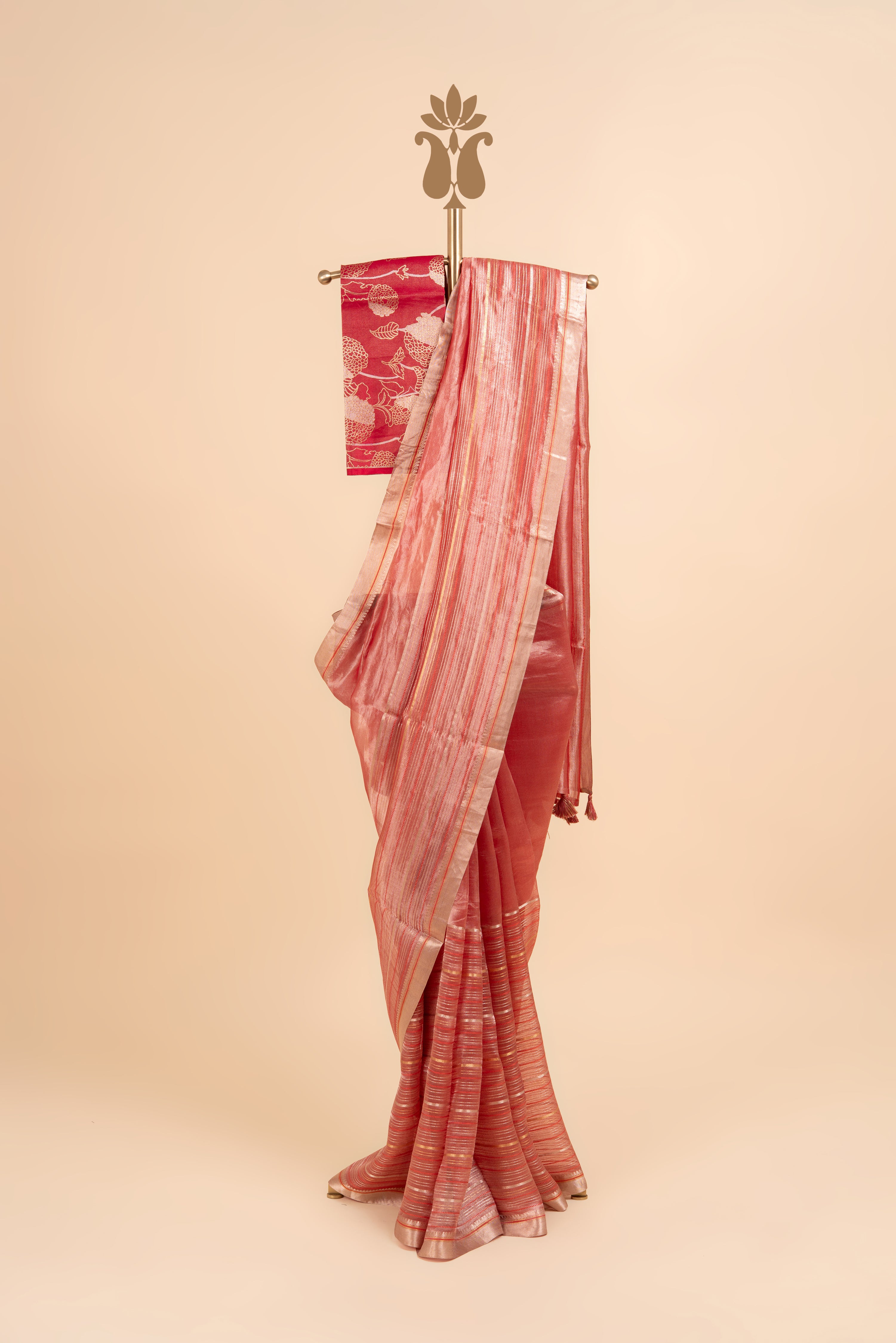 Regal Red Tissue Saree