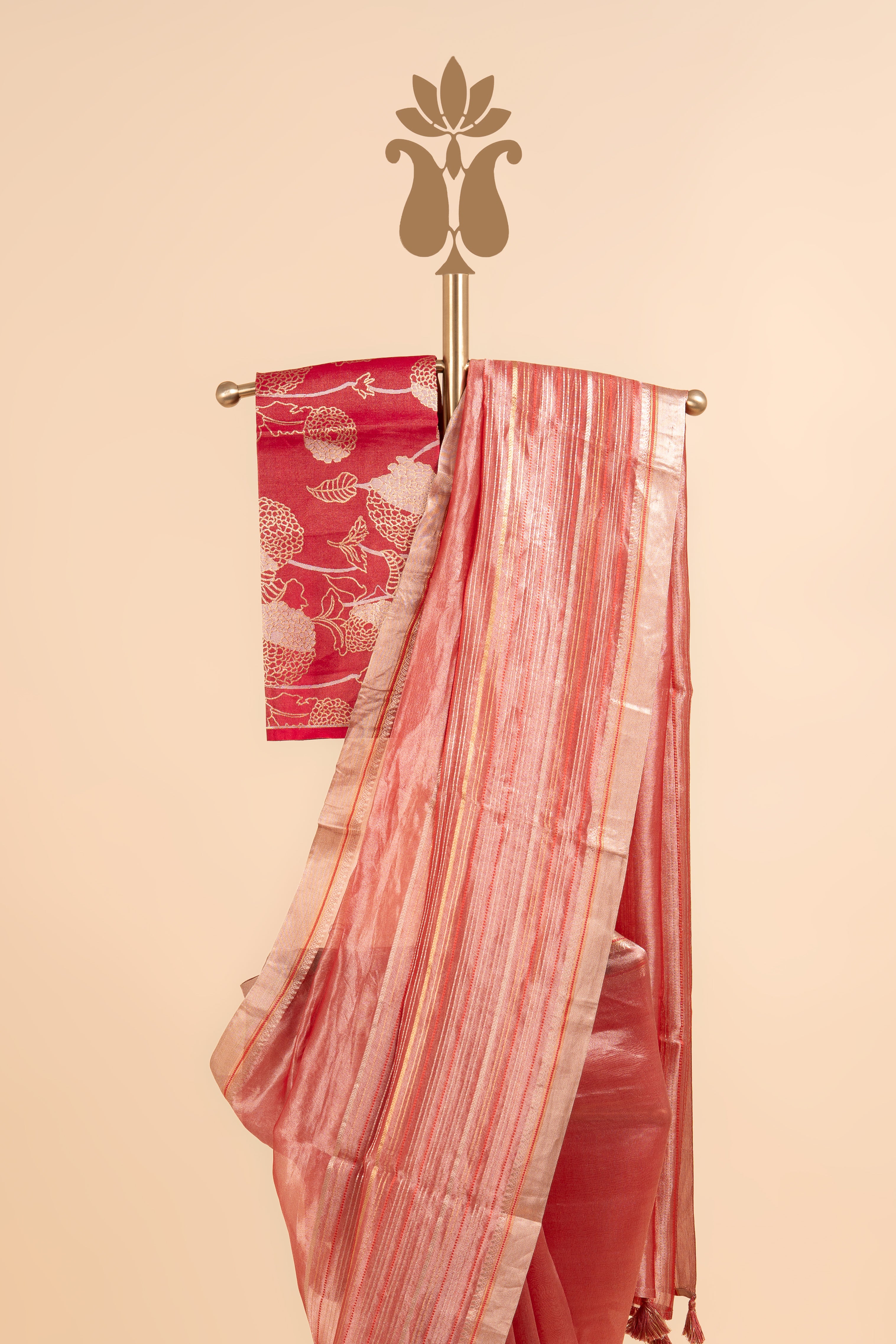Regal Red Tissue Saree