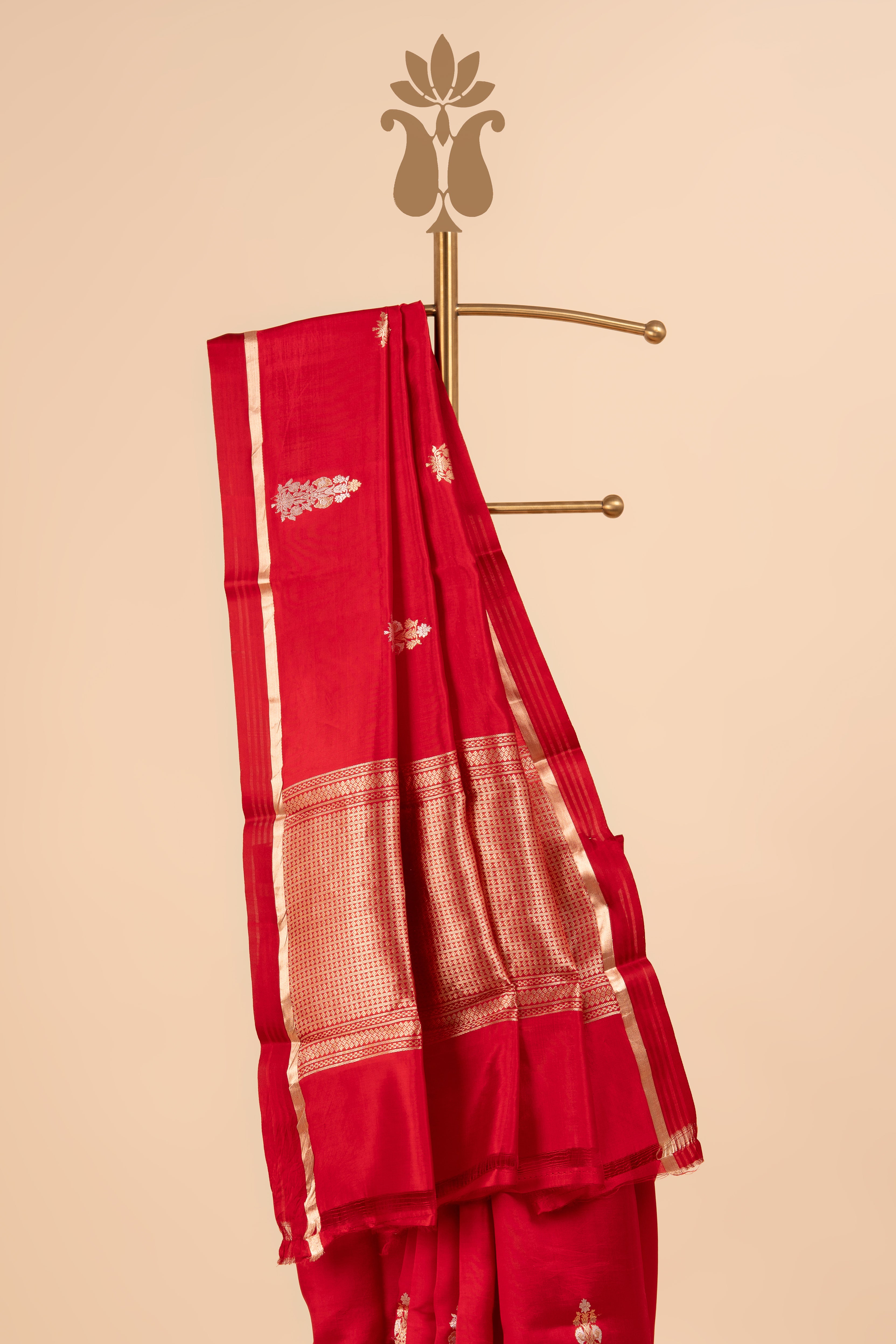 Red Minimal Banarasi Charm Saree