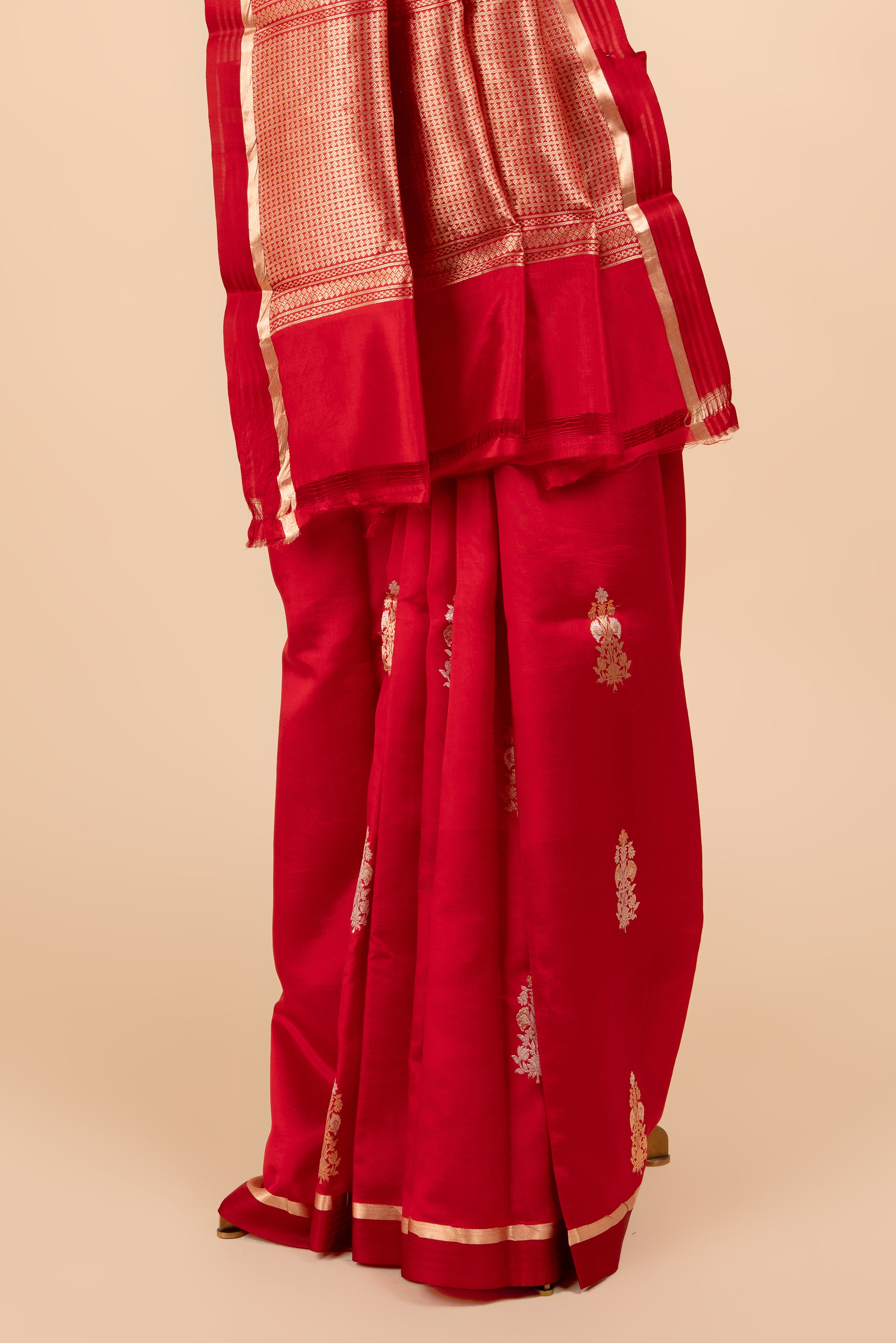 Red Minimal Banarasi Charm Saree